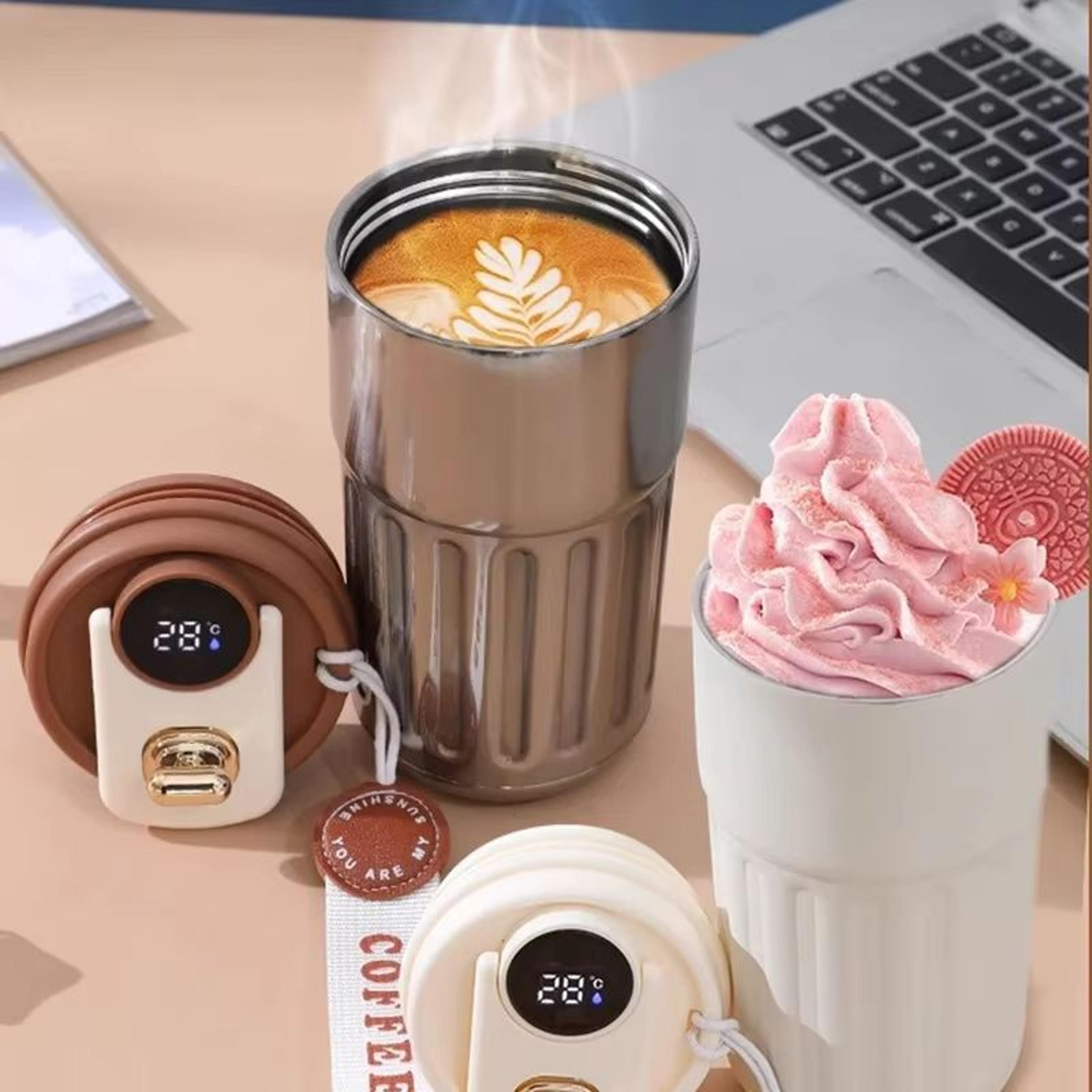 Smart Temperature Display Stainless Steel Vacuum Thermos Bottle 450ML Insulated Coffee Mug 2