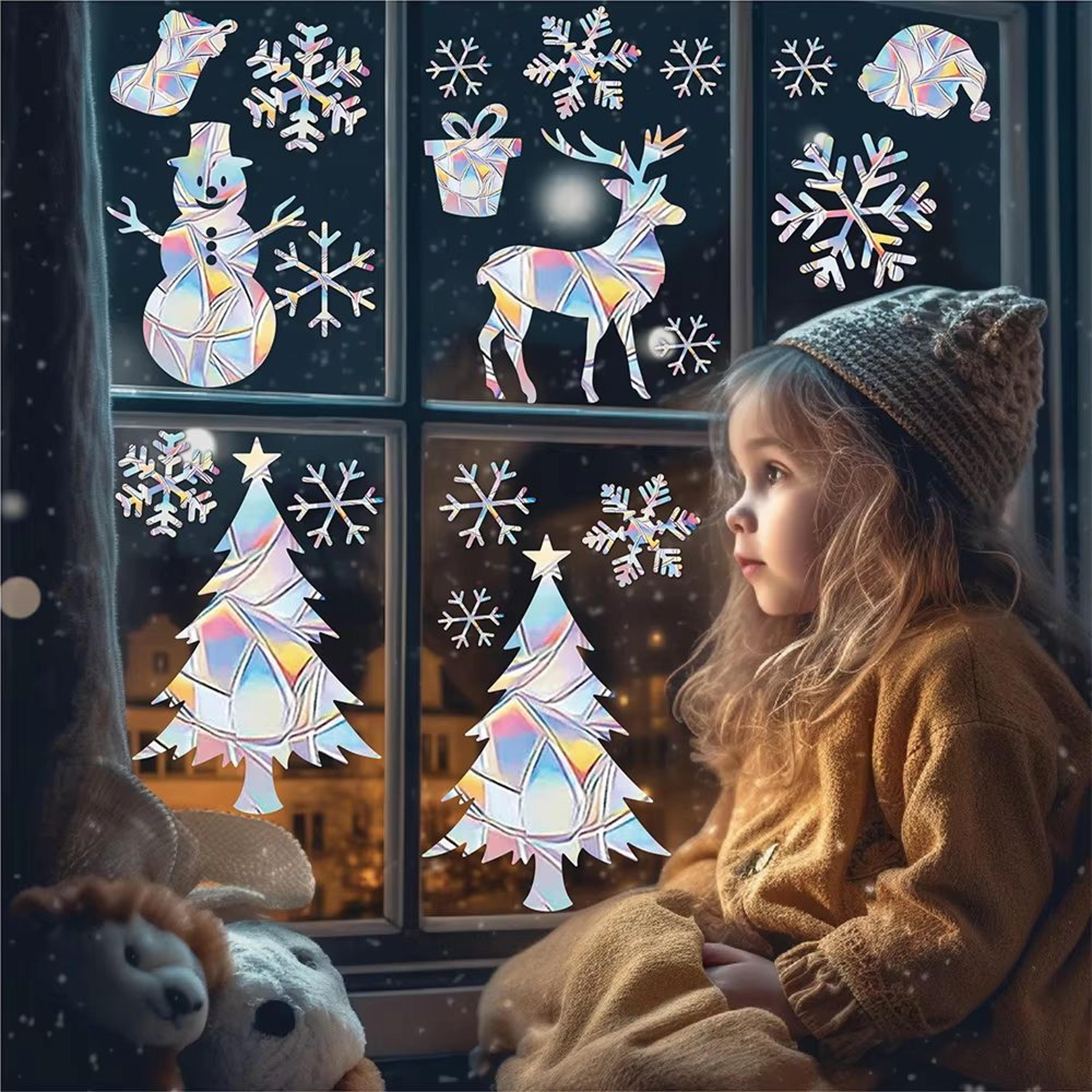 Rainbow Prism Window Sticker For Glass Cat Stars Moon Anti Collision Decoration 4
