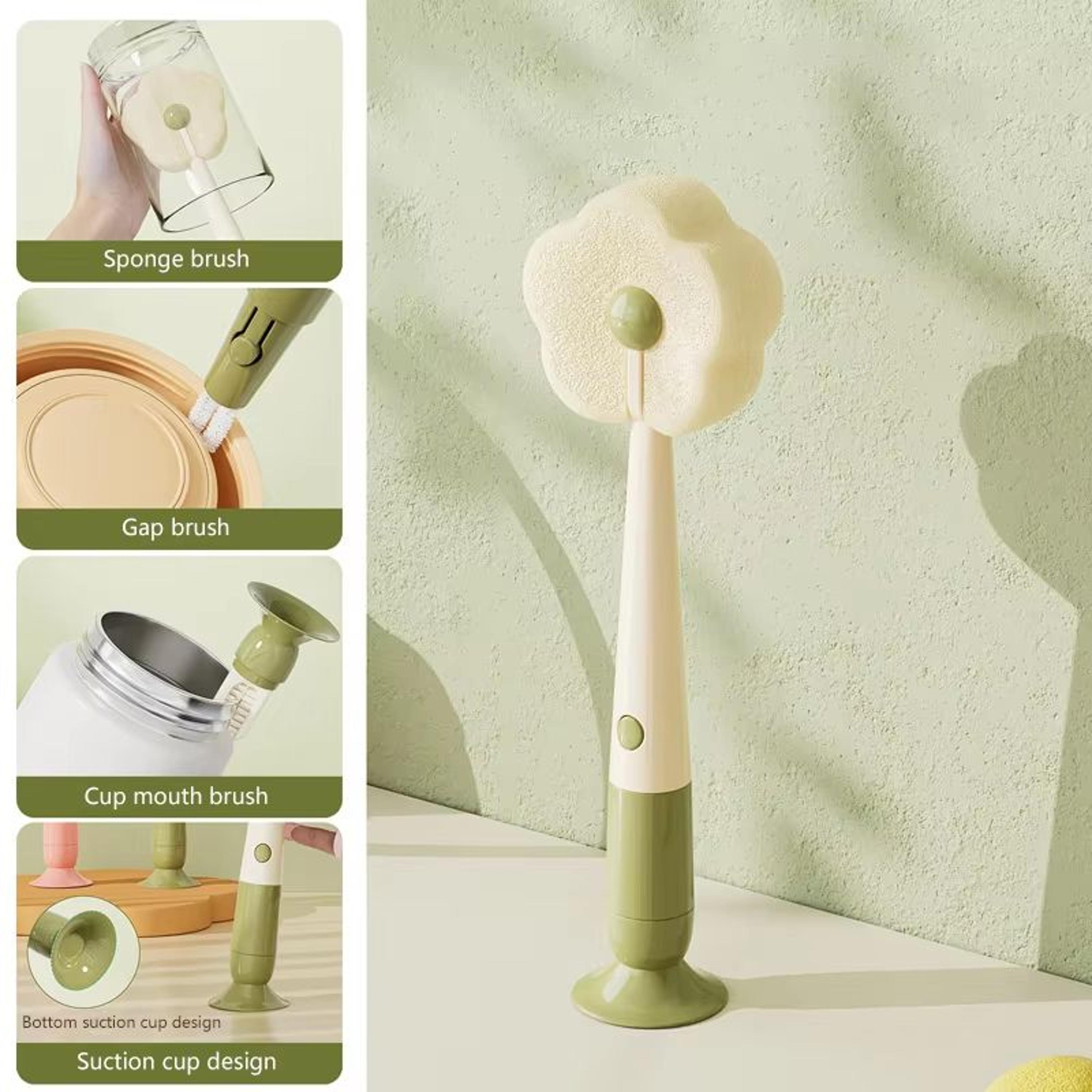 3in1 Baby Bottle And Travel Mug Cleaning Brush Long Handle Portable Scrubber 7
