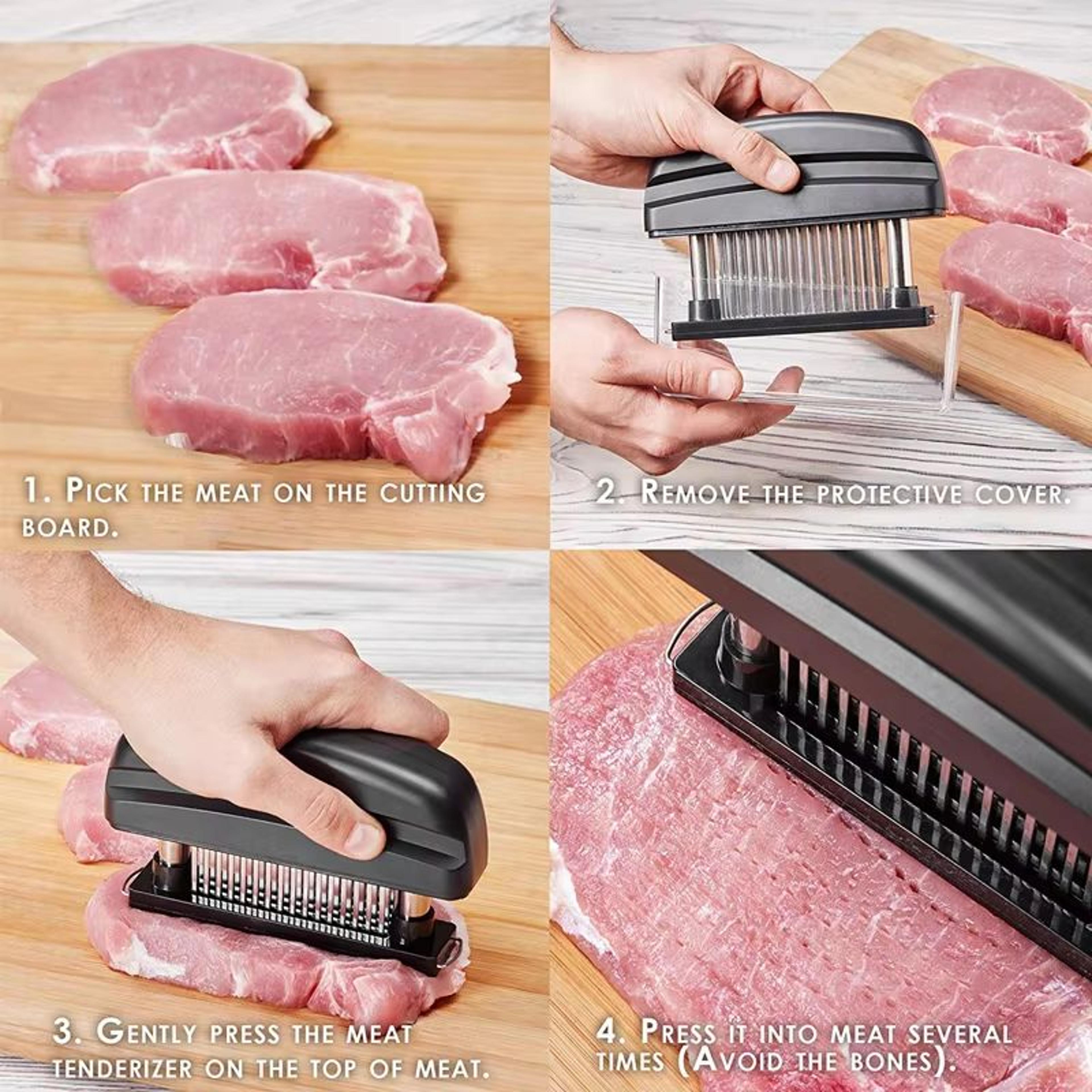 Professional Stainless Steel Needle Meat Tenderizer 48 Needle Steak Tool 3
