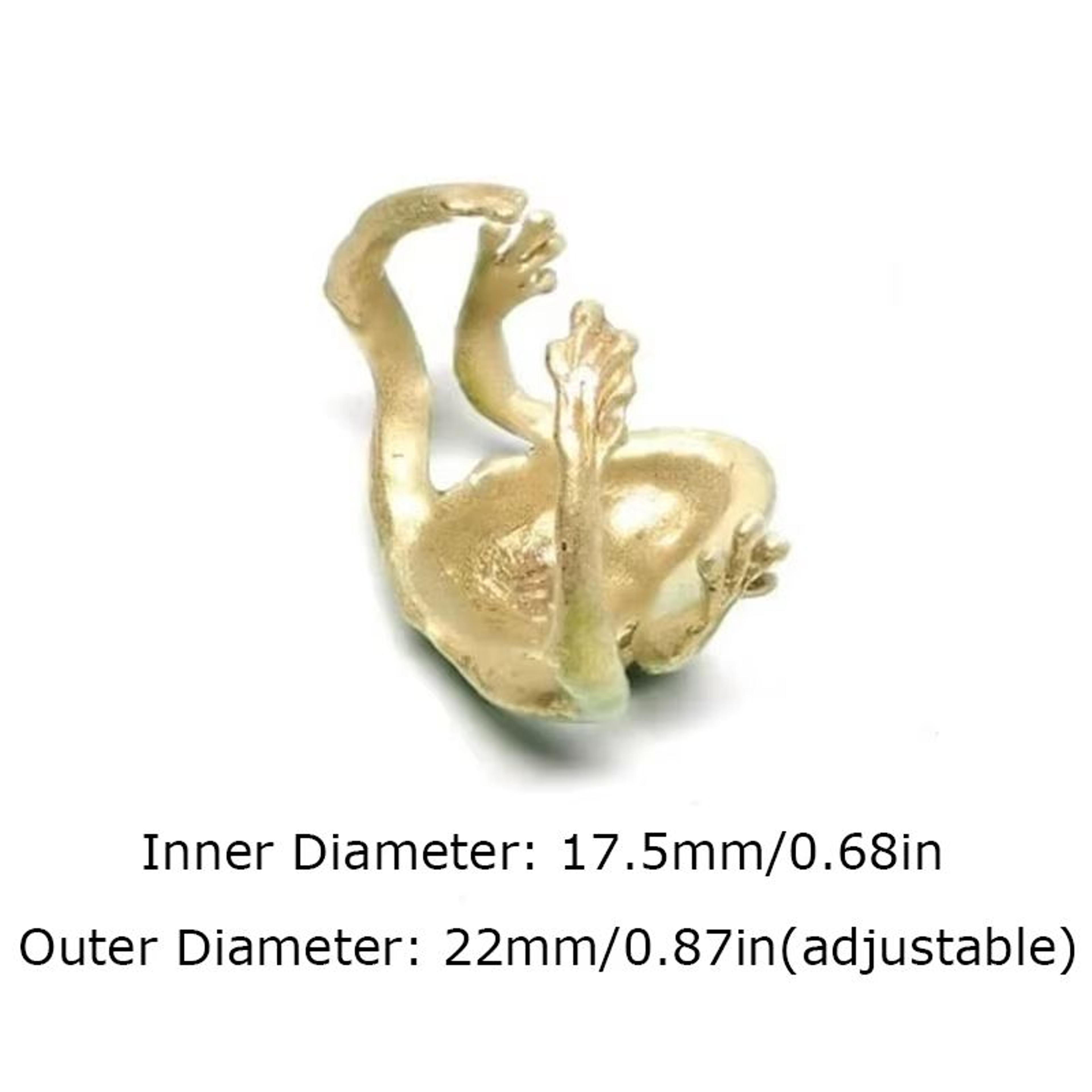 Adjustable Mini Green Tree Frog Open Ring Cute Animal Jewelry For Women And Men 5