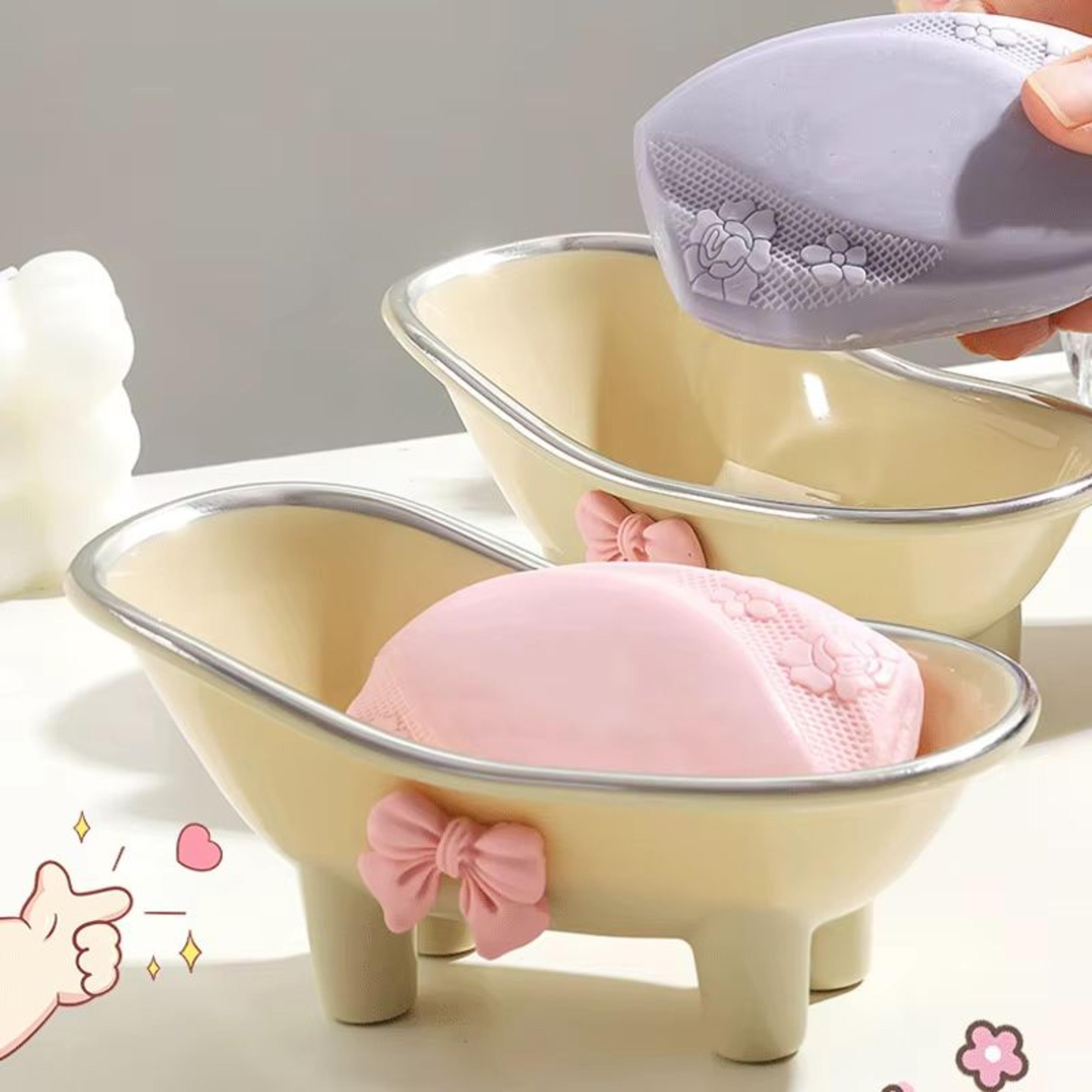 Creative No Punching Bathtub Soap Box Wall Mounted Soap Holder Bathroom Storage Rack 0