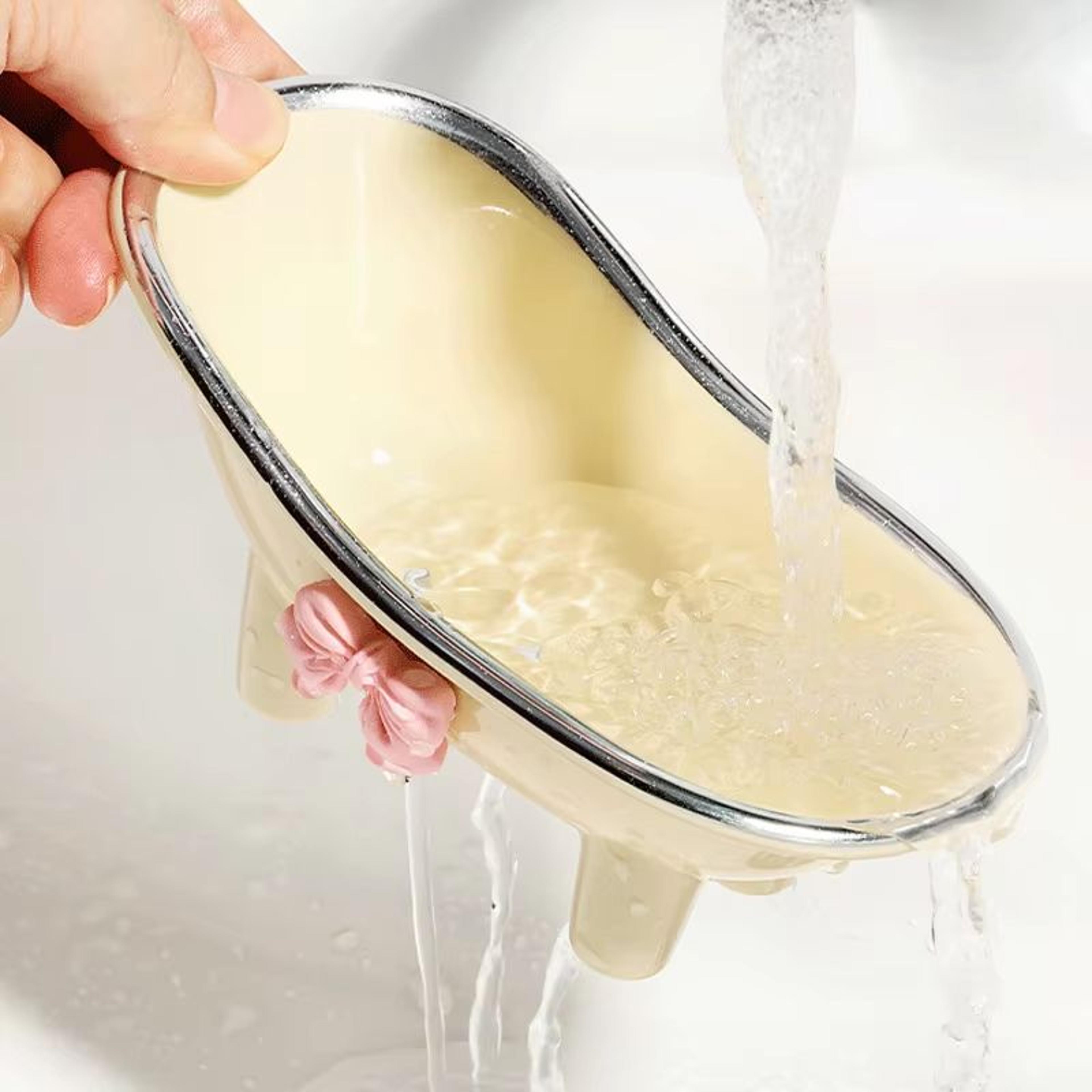 Creative No Punching Bathtub Soap Box Wall Mounted Soap Holder Bathroom Storage Rack 1