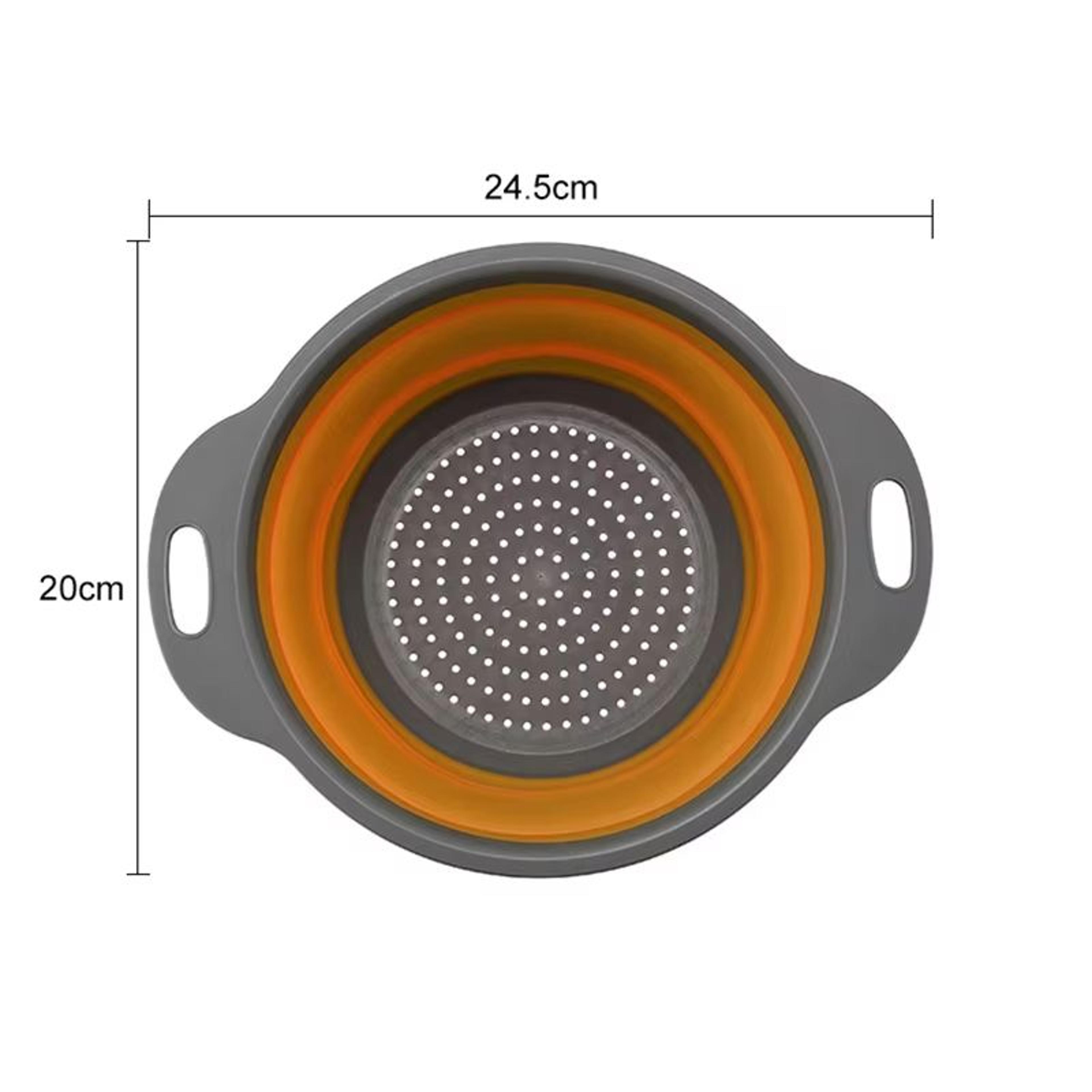 Collapsible Silicone Colander Drain Basket Folding Vegetable And Fruit Washing Strainer 12