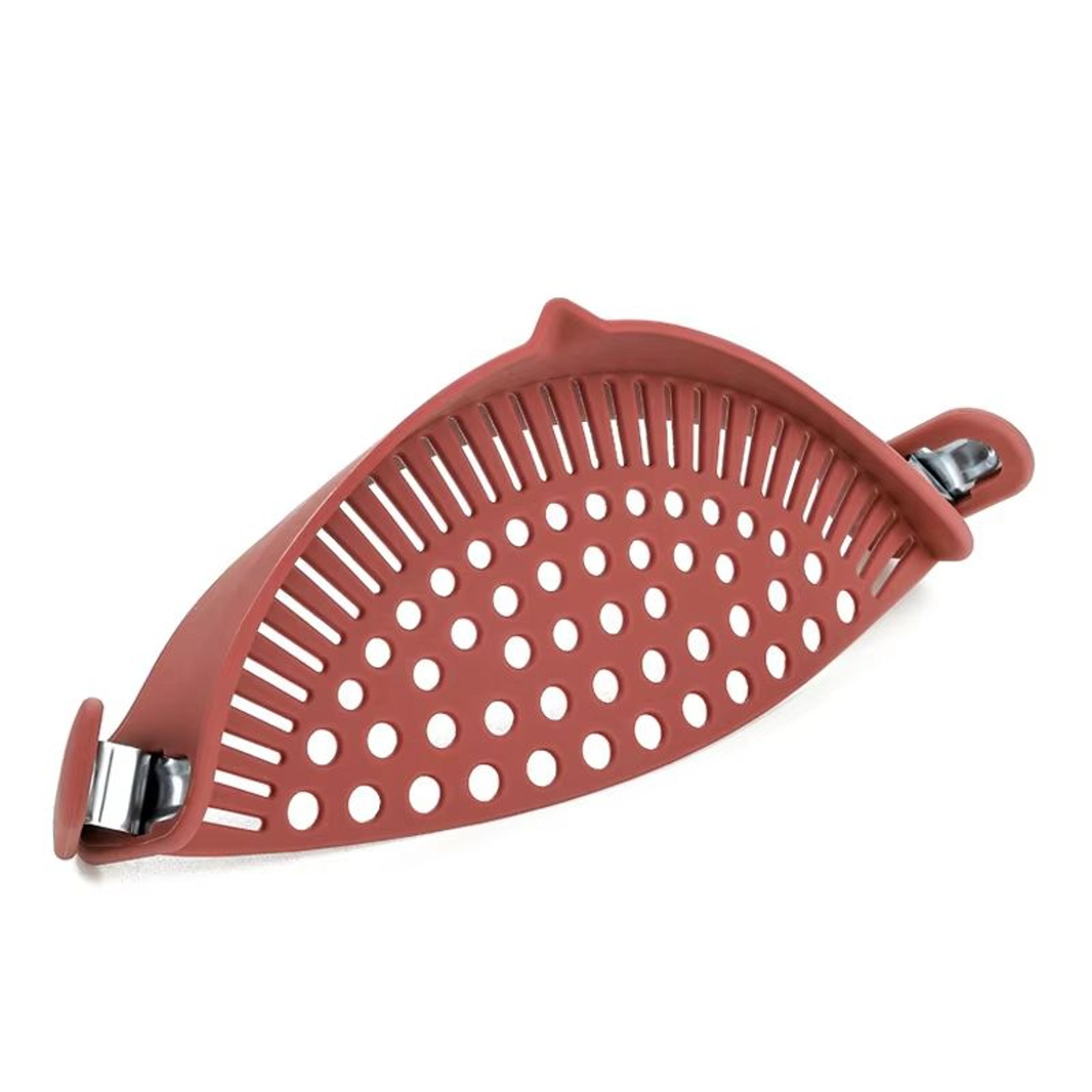 Silicone Pot Side Drainer Vegetable And Noodle PourOver Strainer Kitchen Gadget 7