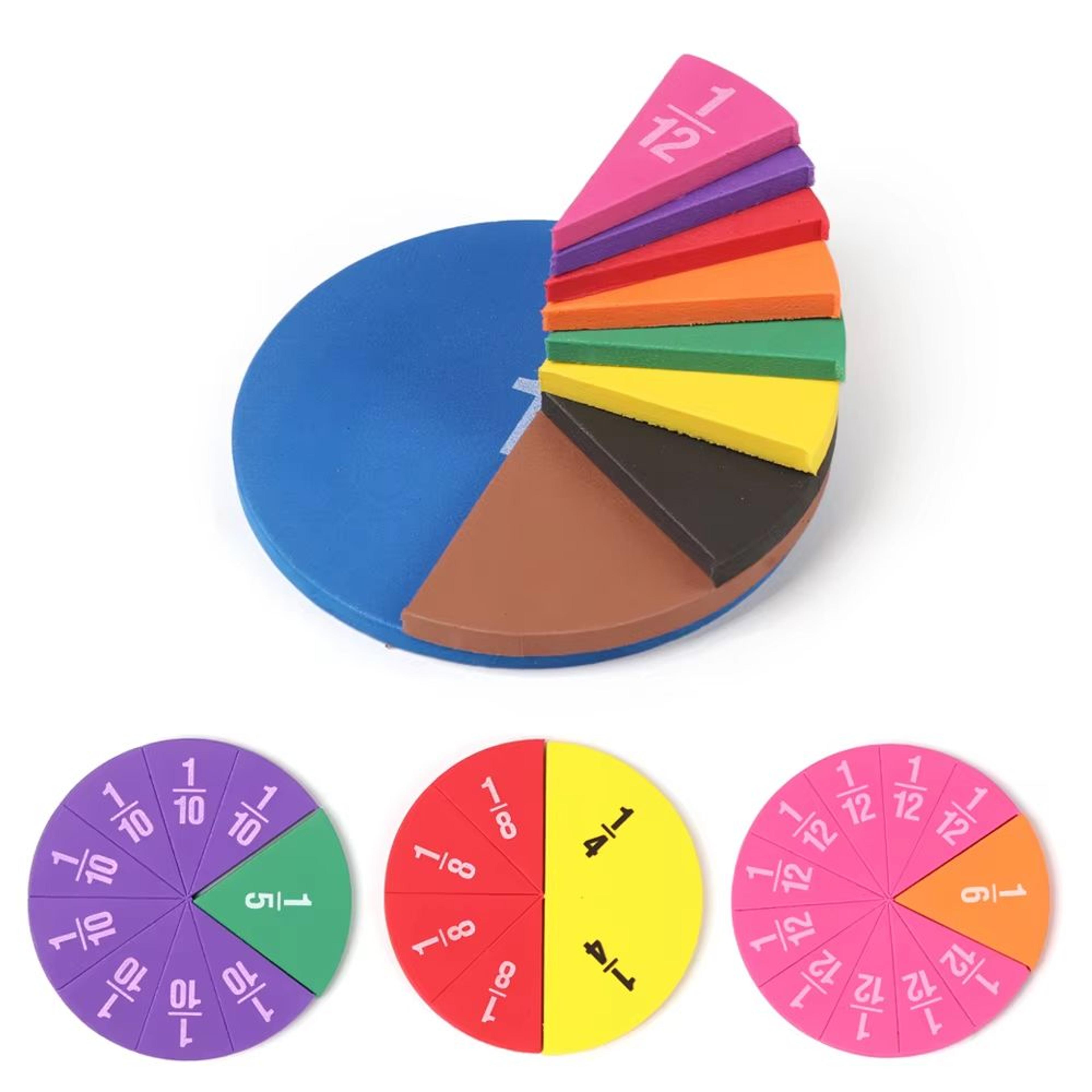 51 Piece EVA Fraction Circles Set Montessori Math Learning Manipulatives For Classroom Teaching 2