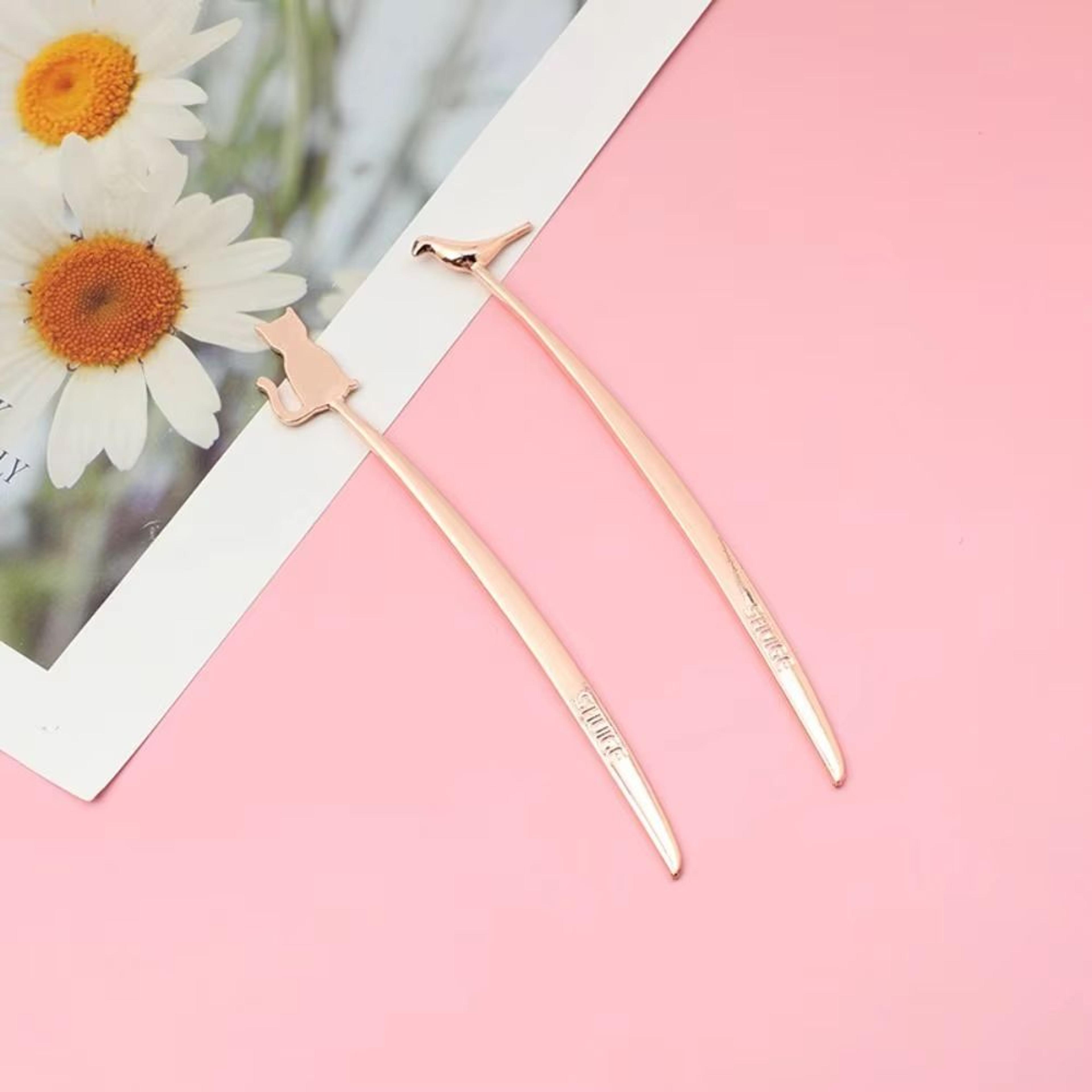 Bird And Cat Shaped Metal Book Clip Page Markers Stationery Decor For School And Office 5