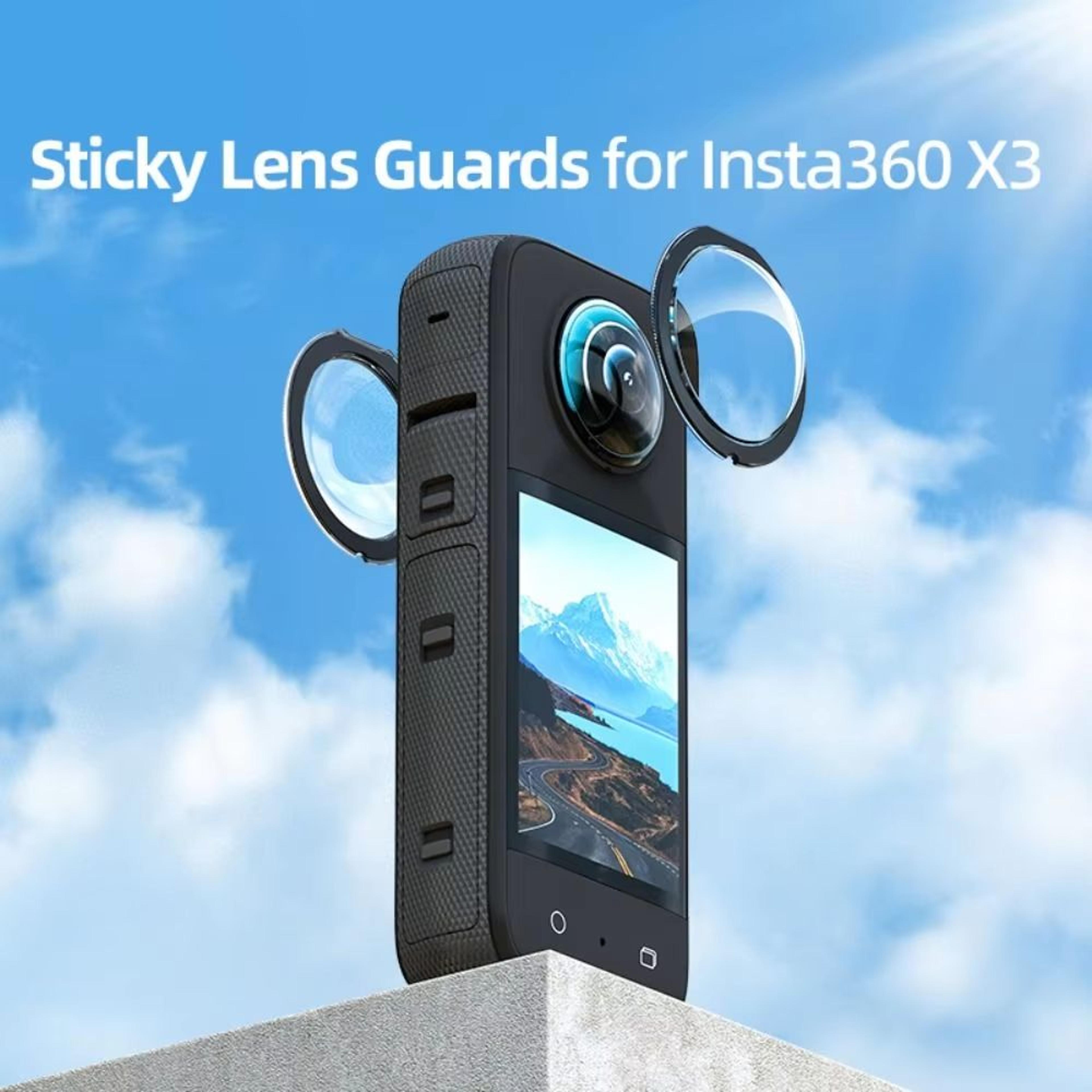 Insta360 X3 Dual Sticky Lens Guards With Waterproof Mirror Lens Protection 0