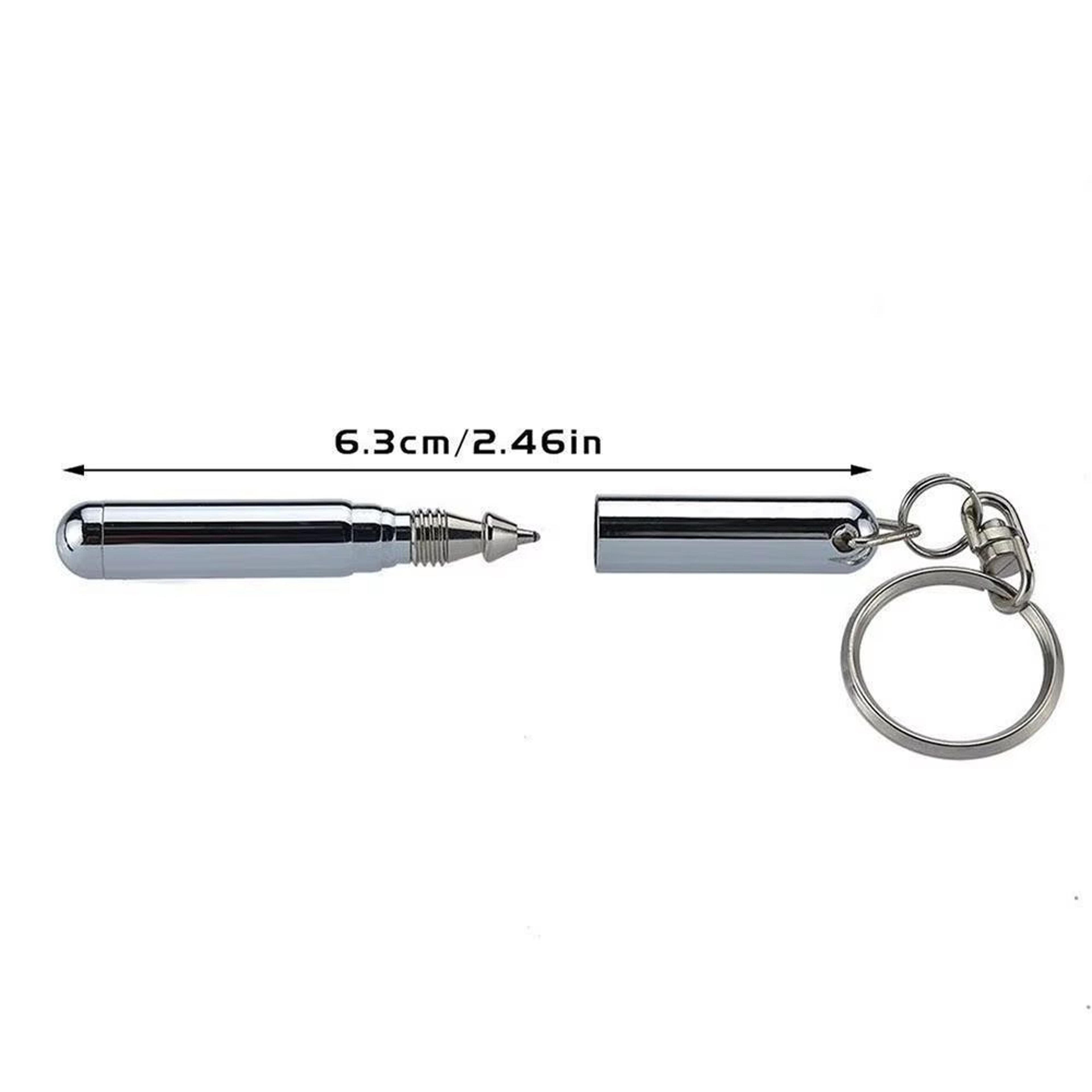 Stainless Steel Telescoping Key Ring Ballpoint Pen Portable Everyday Carry 5