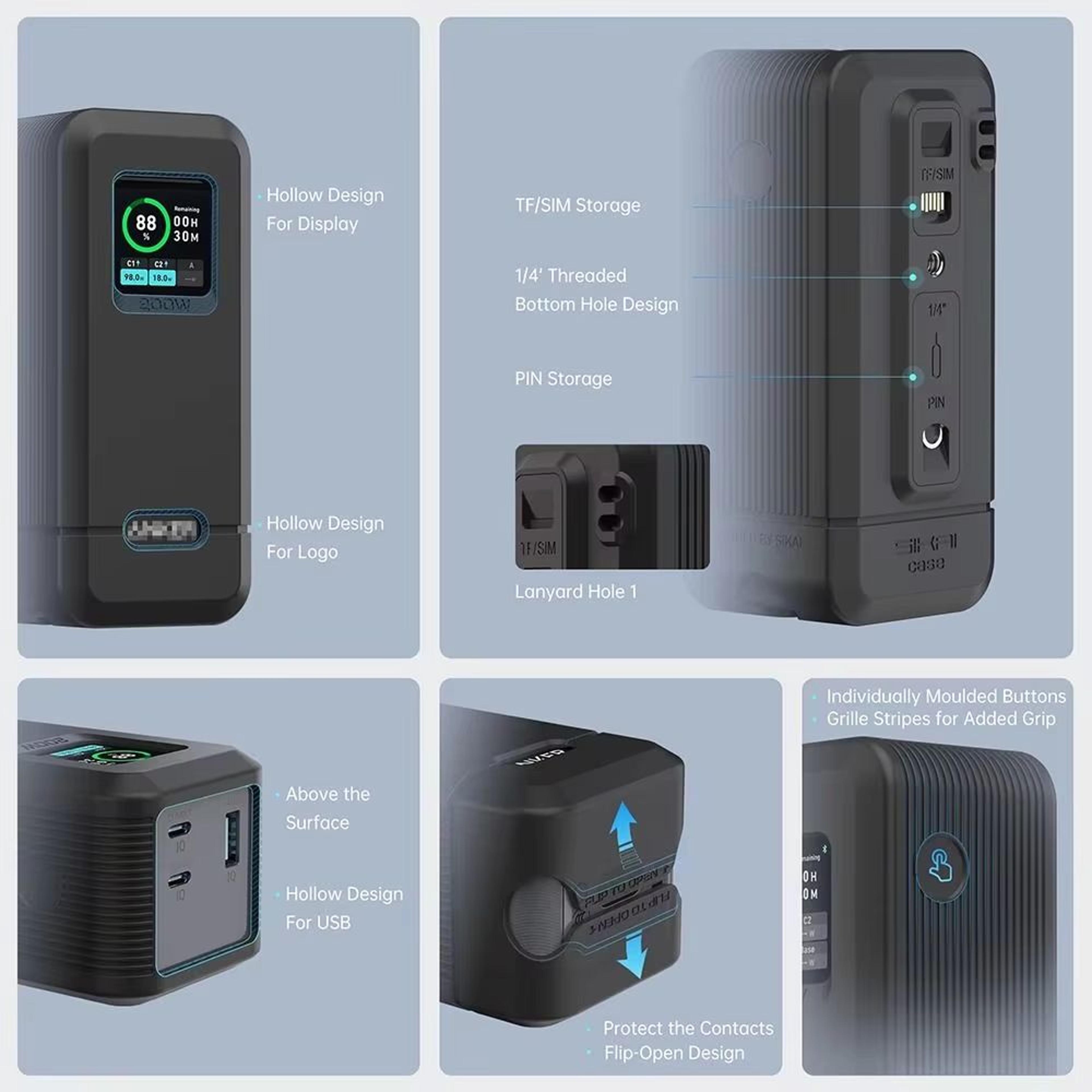 Shockproof Silicone Protective Case With Dustproof AntiDrop Cover For Anker Prime Power Bank 3