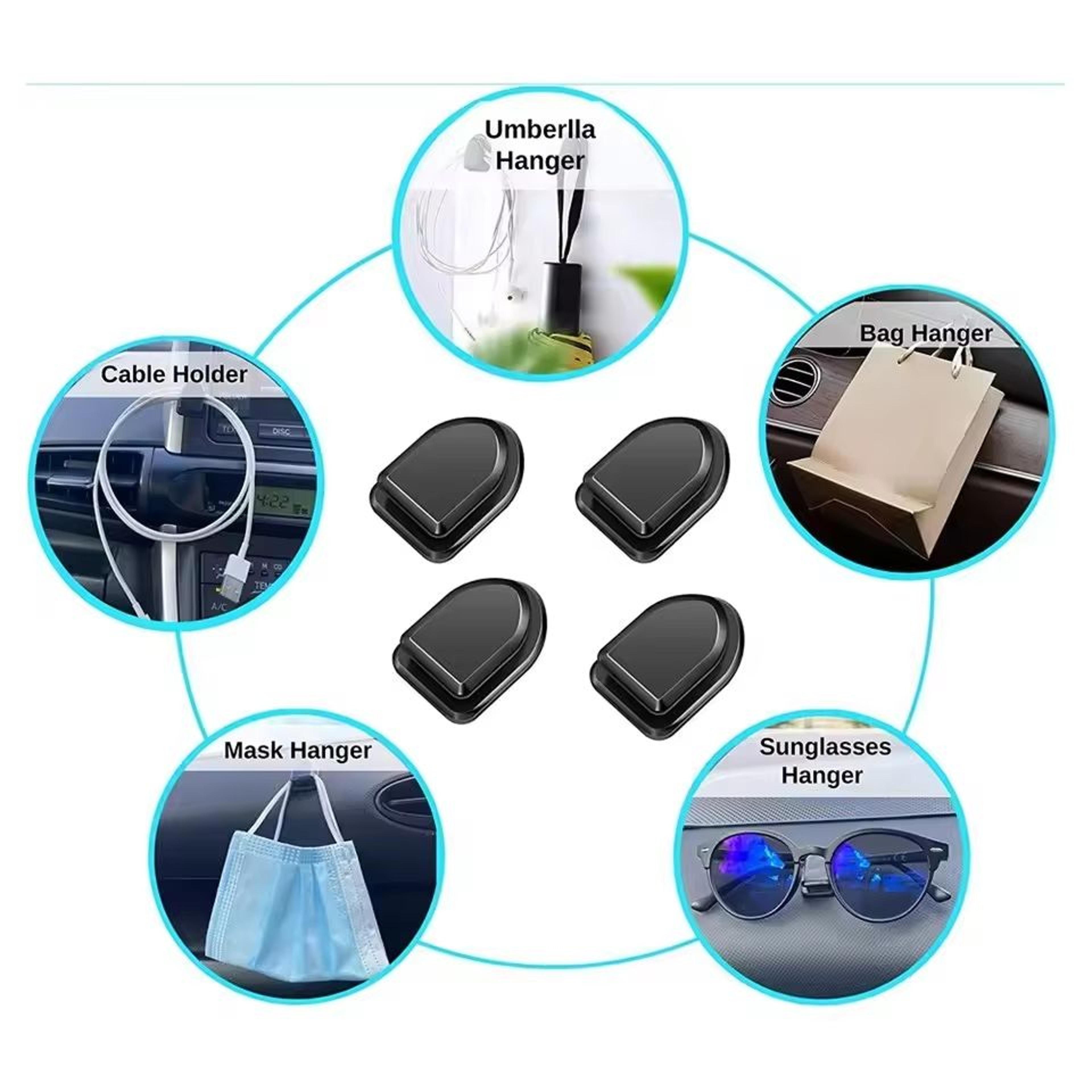 Mini SelfAdhesive Car Hooks For Cables Keys And Accessories 4