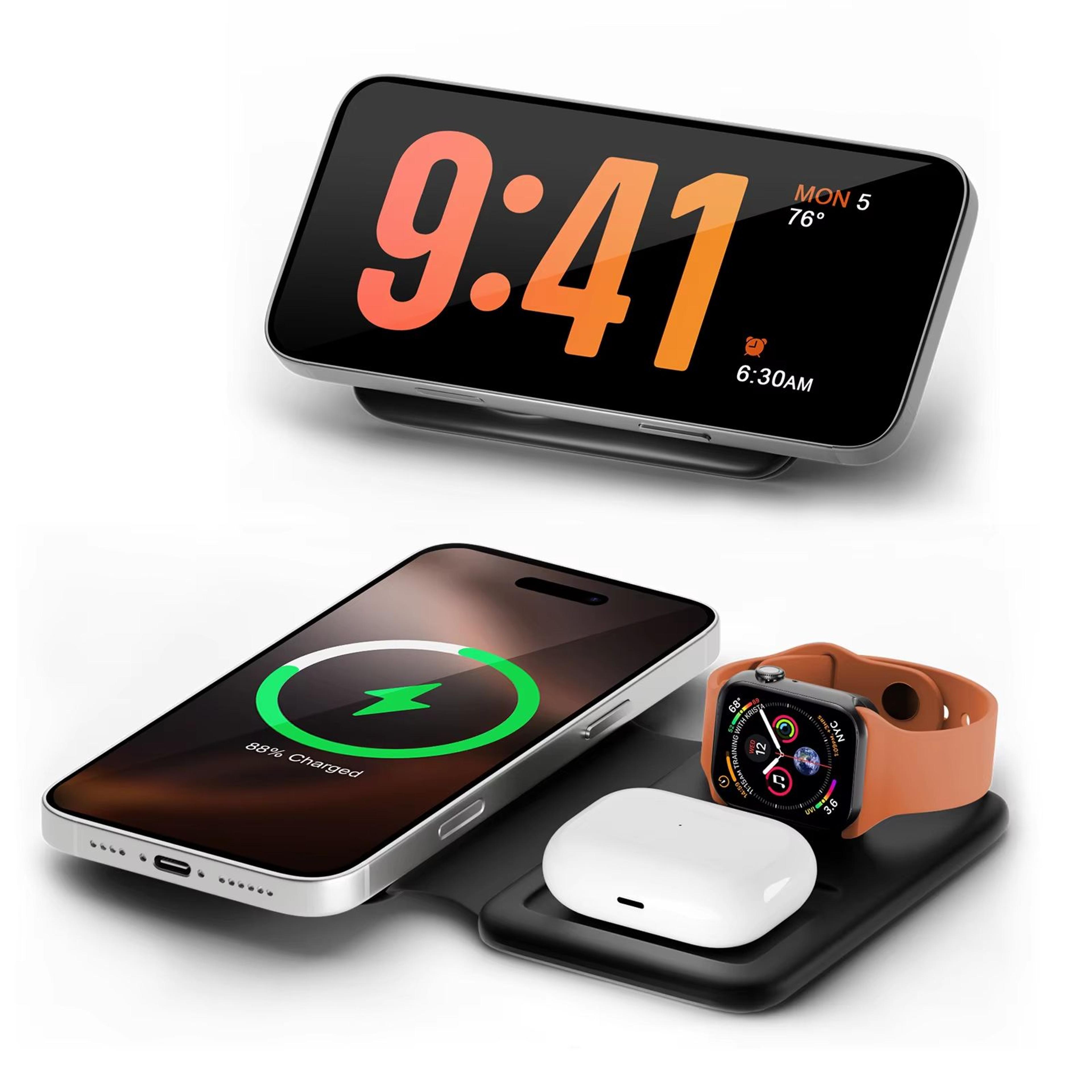 3 In 1 Magnetic Wireless Charging Station Foldable 15W For IPhone Apple Watch And AirPods 0