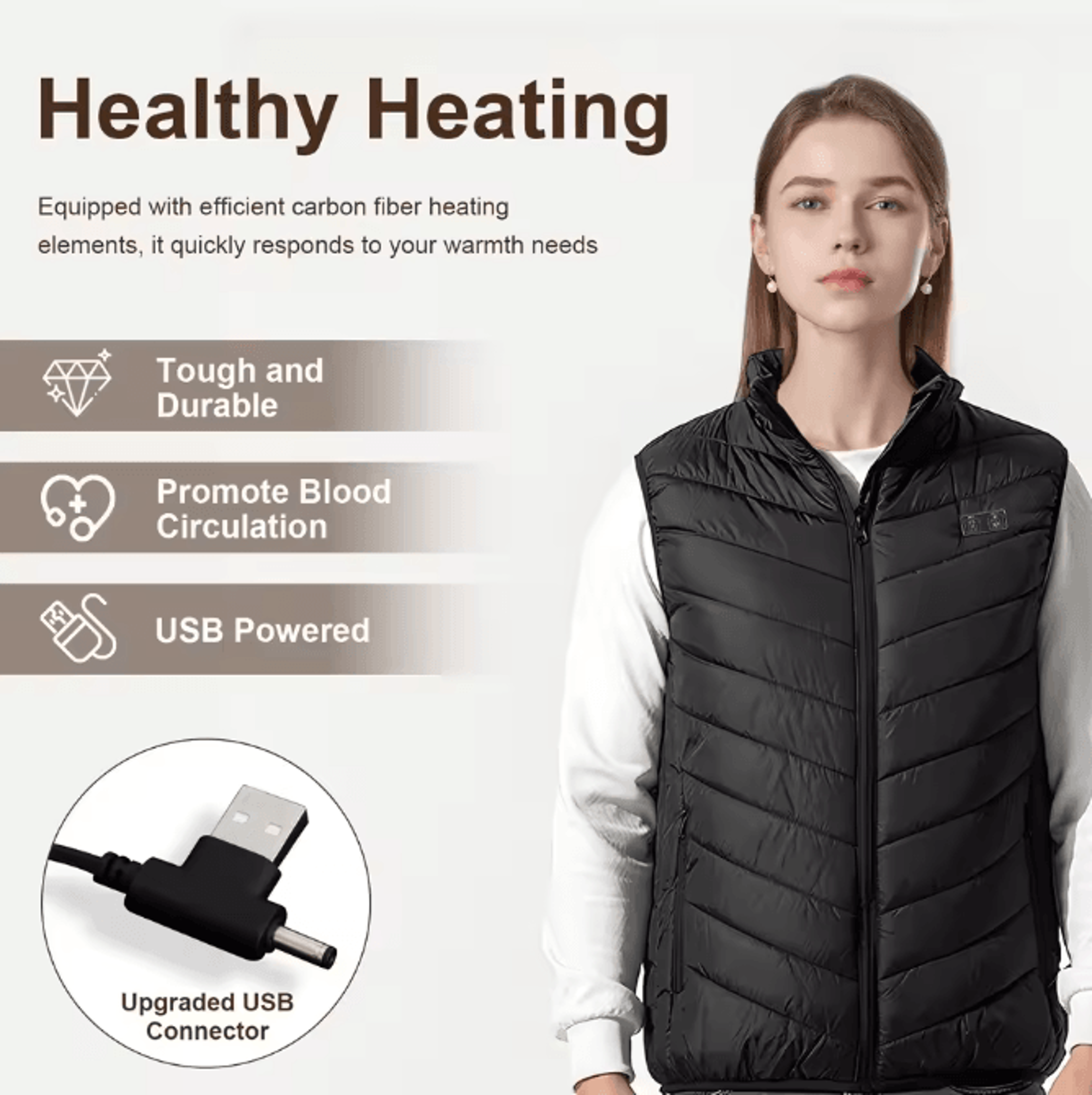 Womens Heated Vest With 5in1 Smart Controller LightsOut Design Battery Not Included 4