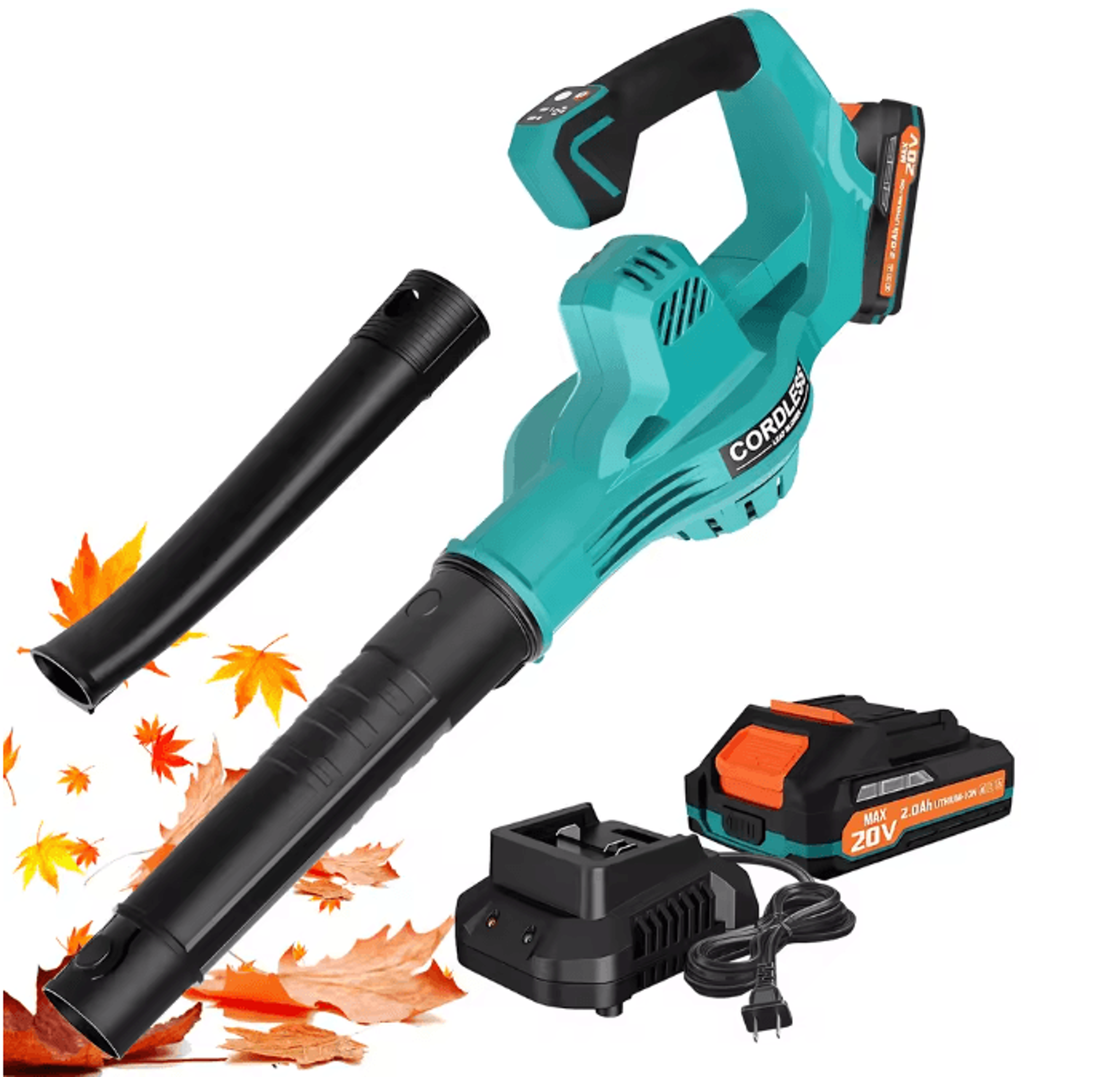 Cordless Leaf Blower 20V 160 MPH Lightweight Handheld 2Speed Yard And Patio Cleaner With 20Ah Batte 0