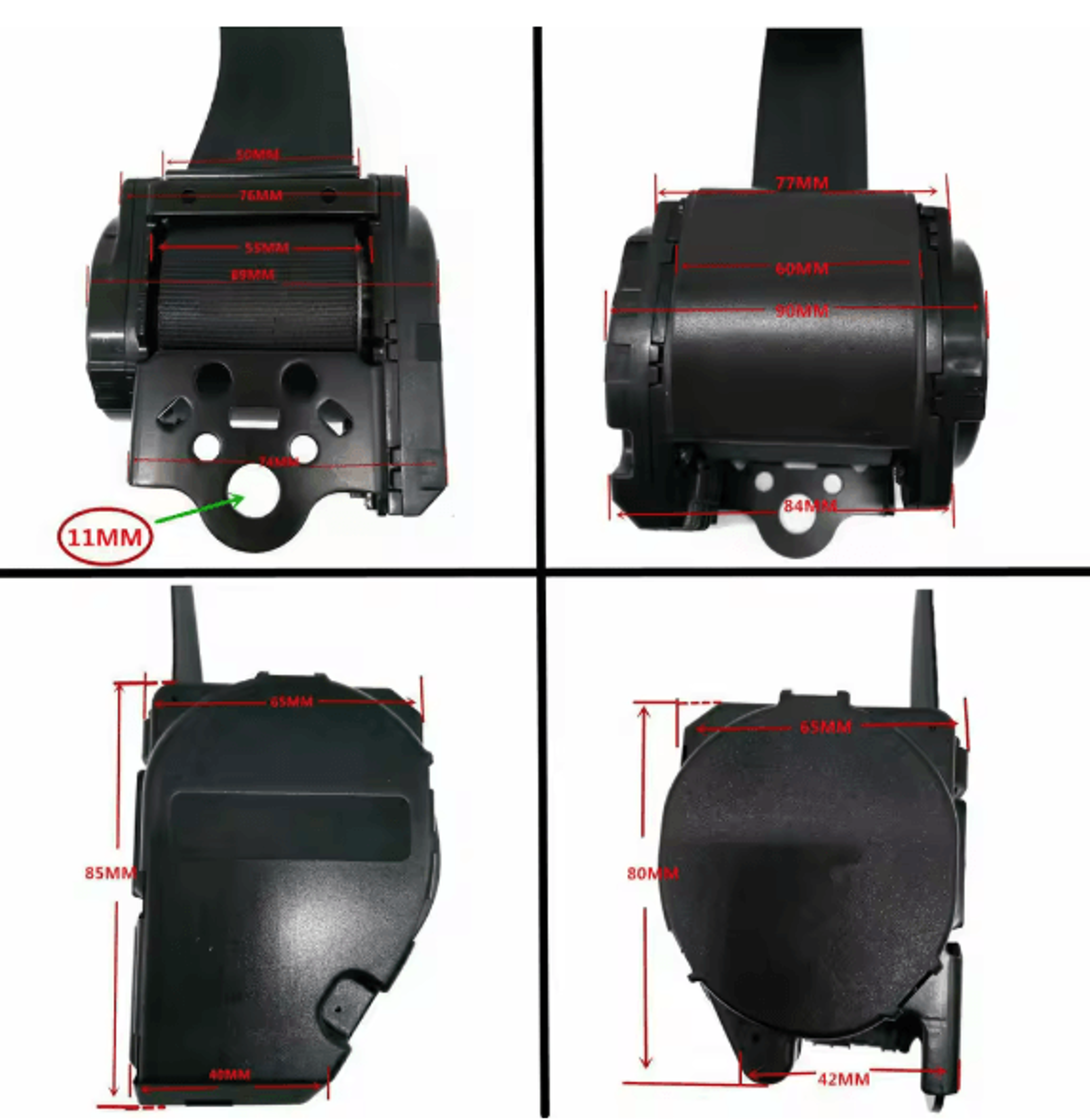 3Point Retractable Automatic Car Safety Belt Kit With Adjustable Shoulder Strap For Sedan Truck Bus 6