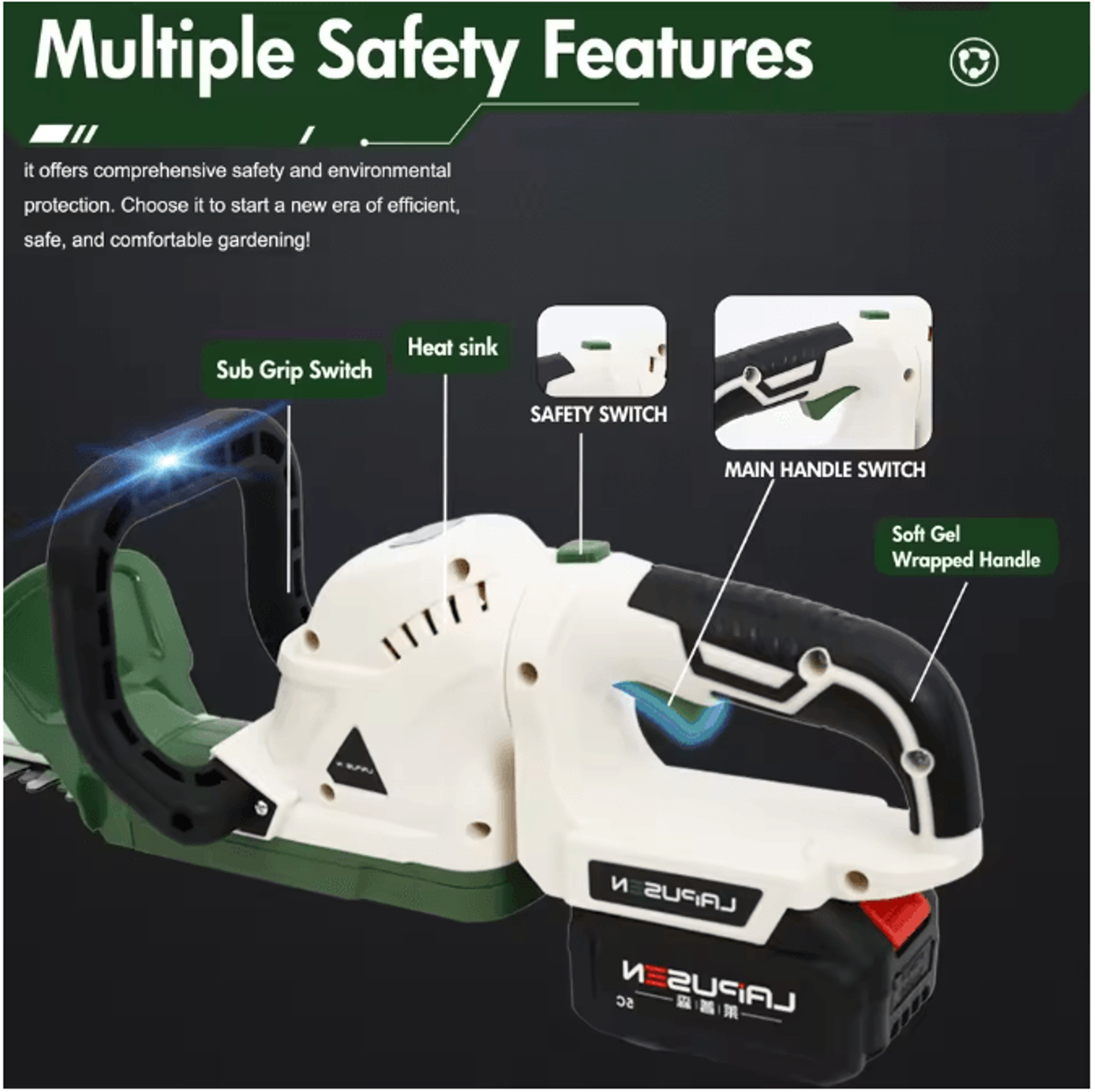 21V Cordless Rotary Trimmer With 20Inch DualAction Blade And 30Ah Battery With Fast Charger 3