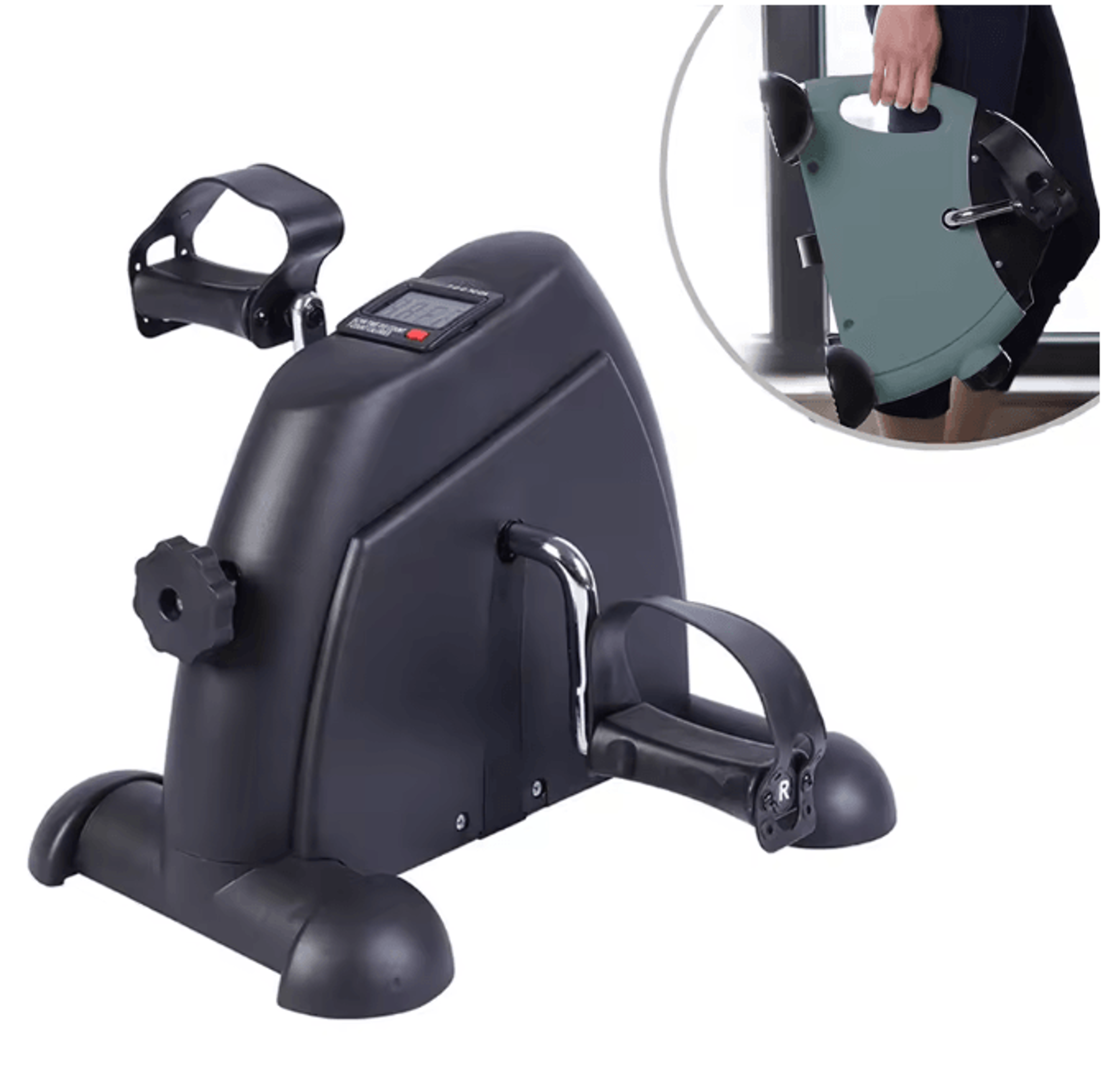 Motorized Mini Under Desk Pedal Exerciser Bike With LCD Display For Leg Arm And Knee Workout 0