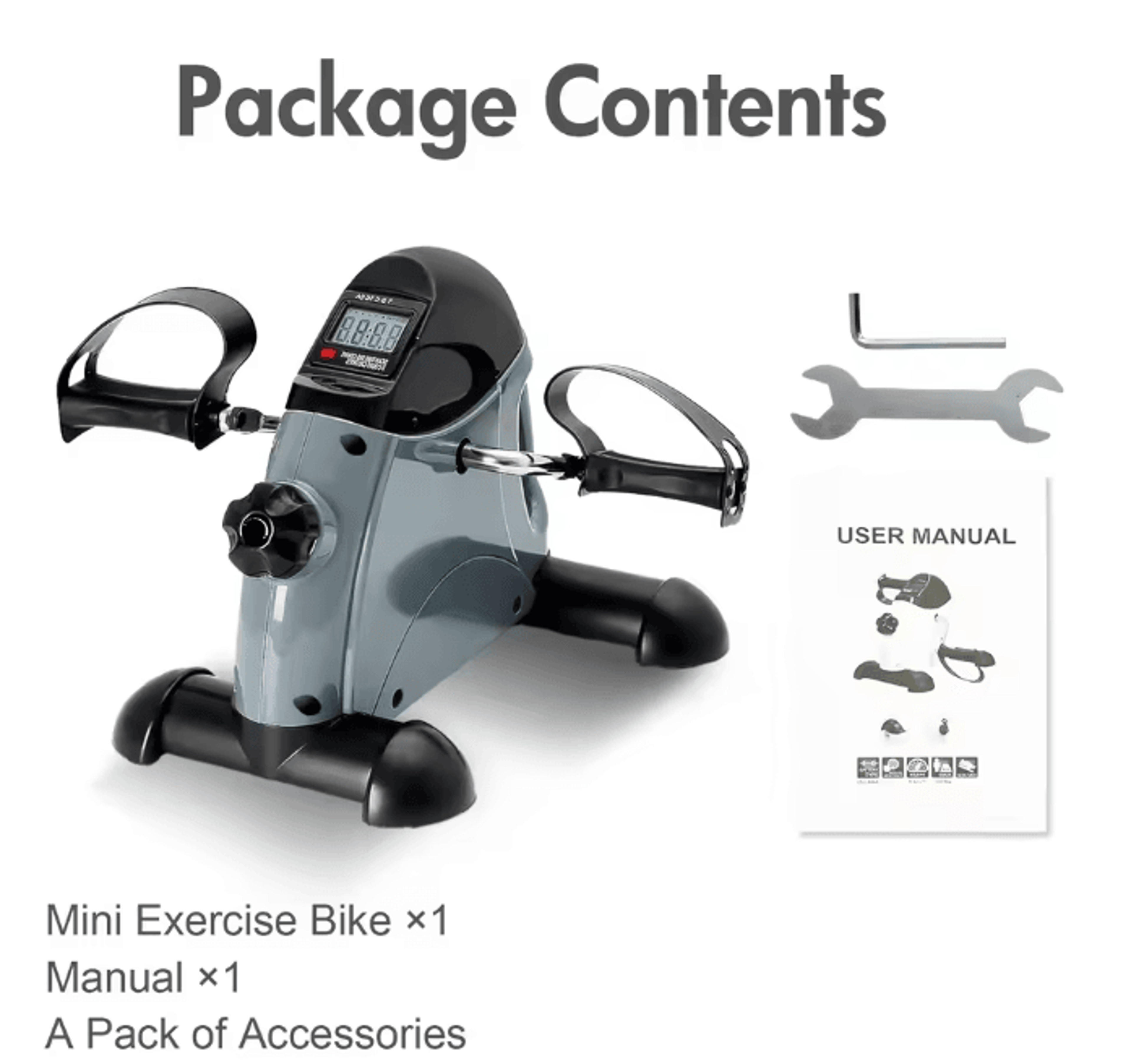 Motorized Mini Under Desk Pedal Exerciser Bike With LCD Display For Leg Arm And Knee Workout 9