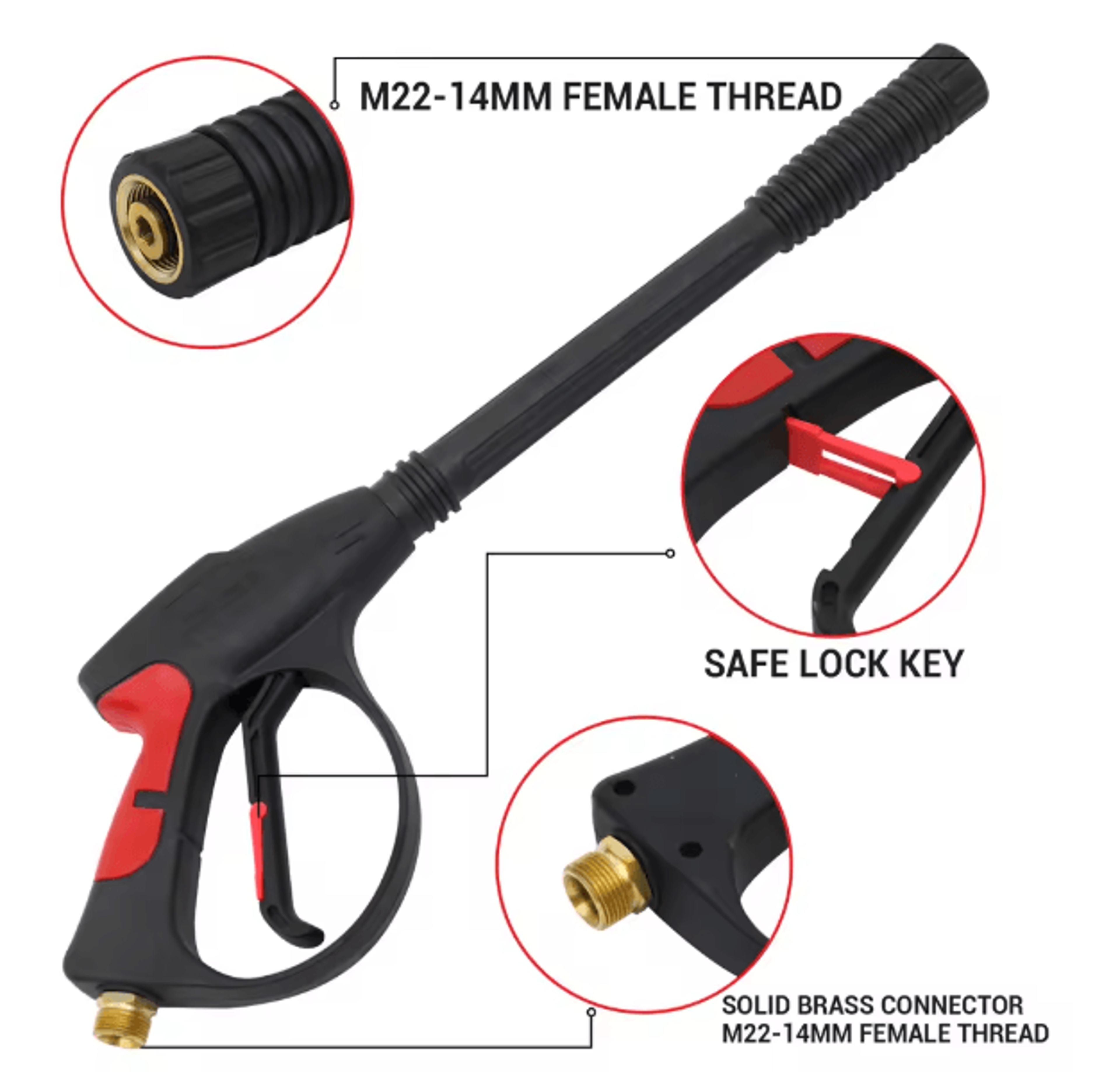 Premium HighPressure Washer Gun With Power Washer Spray Wand And 5 Quick Connect Nozzles 4