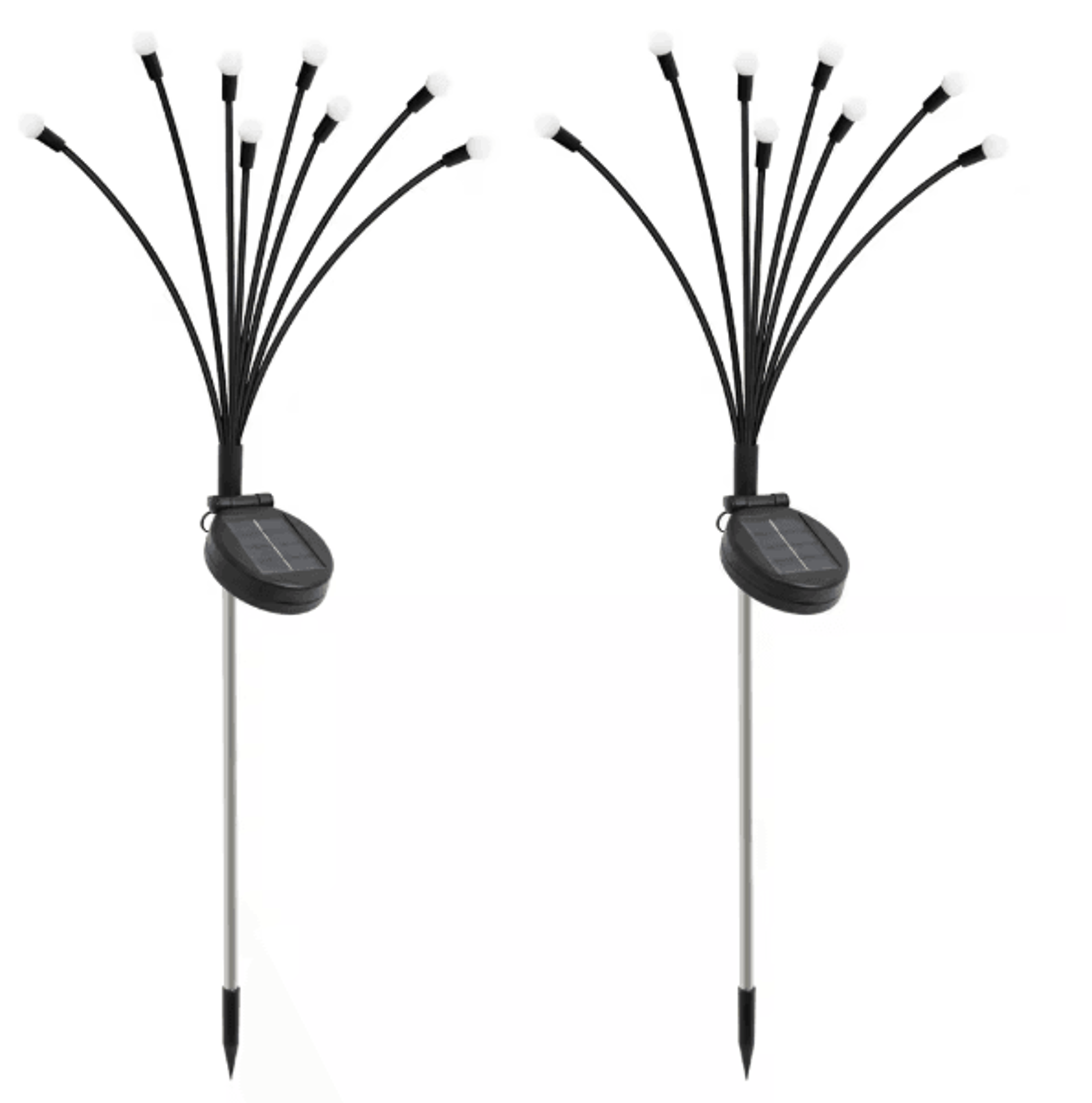 8 Head Solar Firefly Lights Waterproof Swaying Outdoor Garden Pathway Lights With Flexible Stems 6