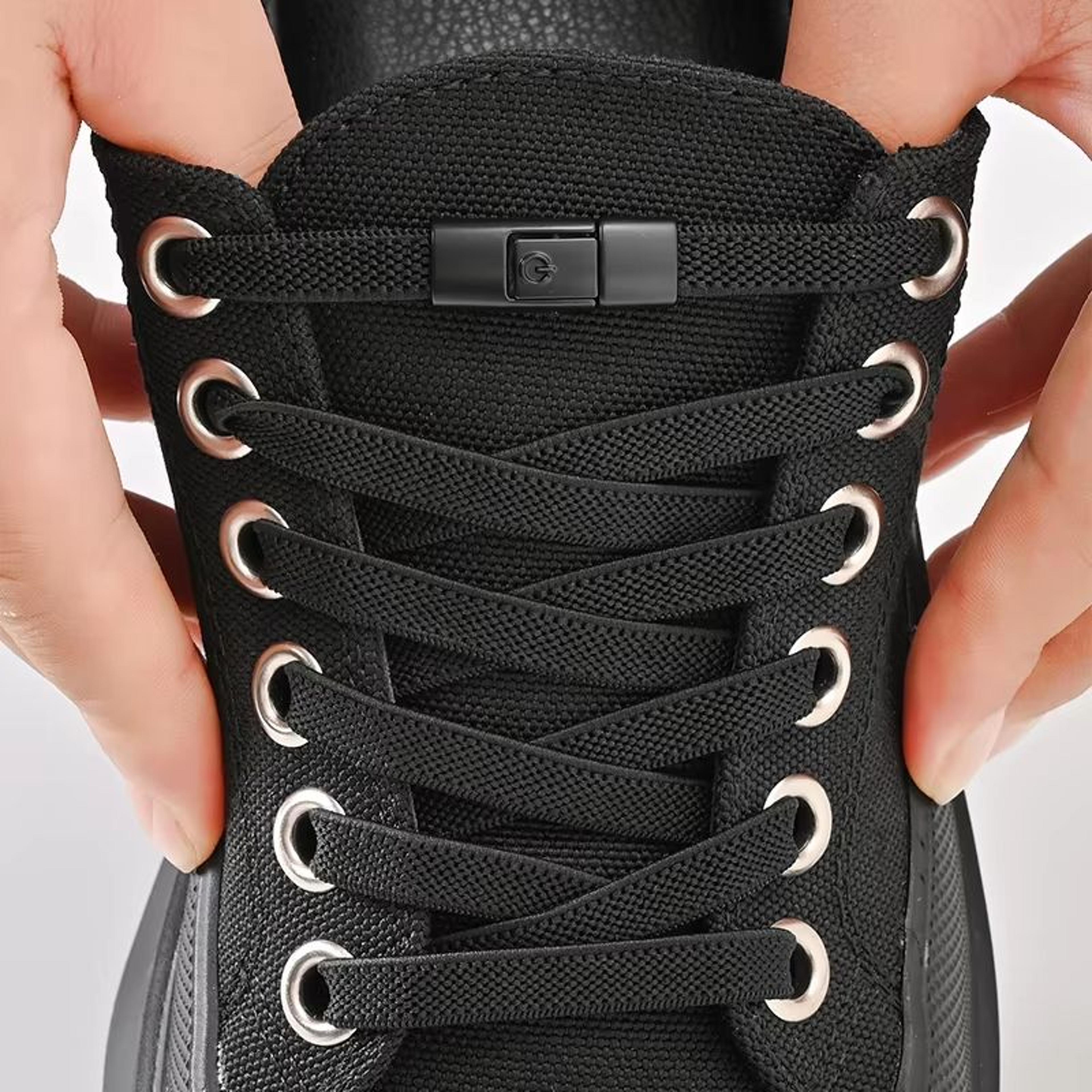 No Tie Shoelaces Press Lock Flat Laces 031in Wide For Sneakers Kids And Adults Quick Slip On Fit 2