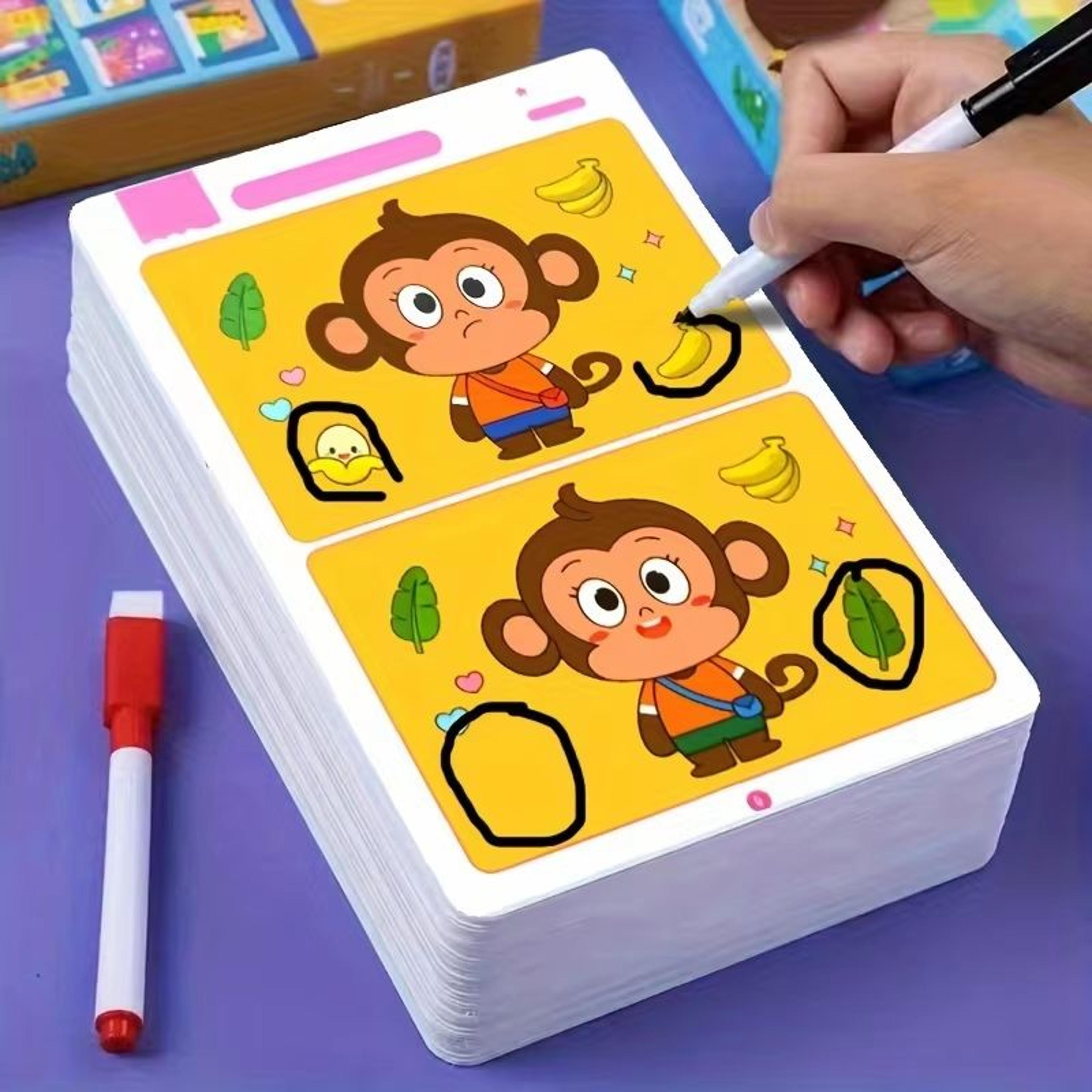 Reusable Find The Difference Game Wipe Clean Activity Cards For Kids Focus And Attention Training 0