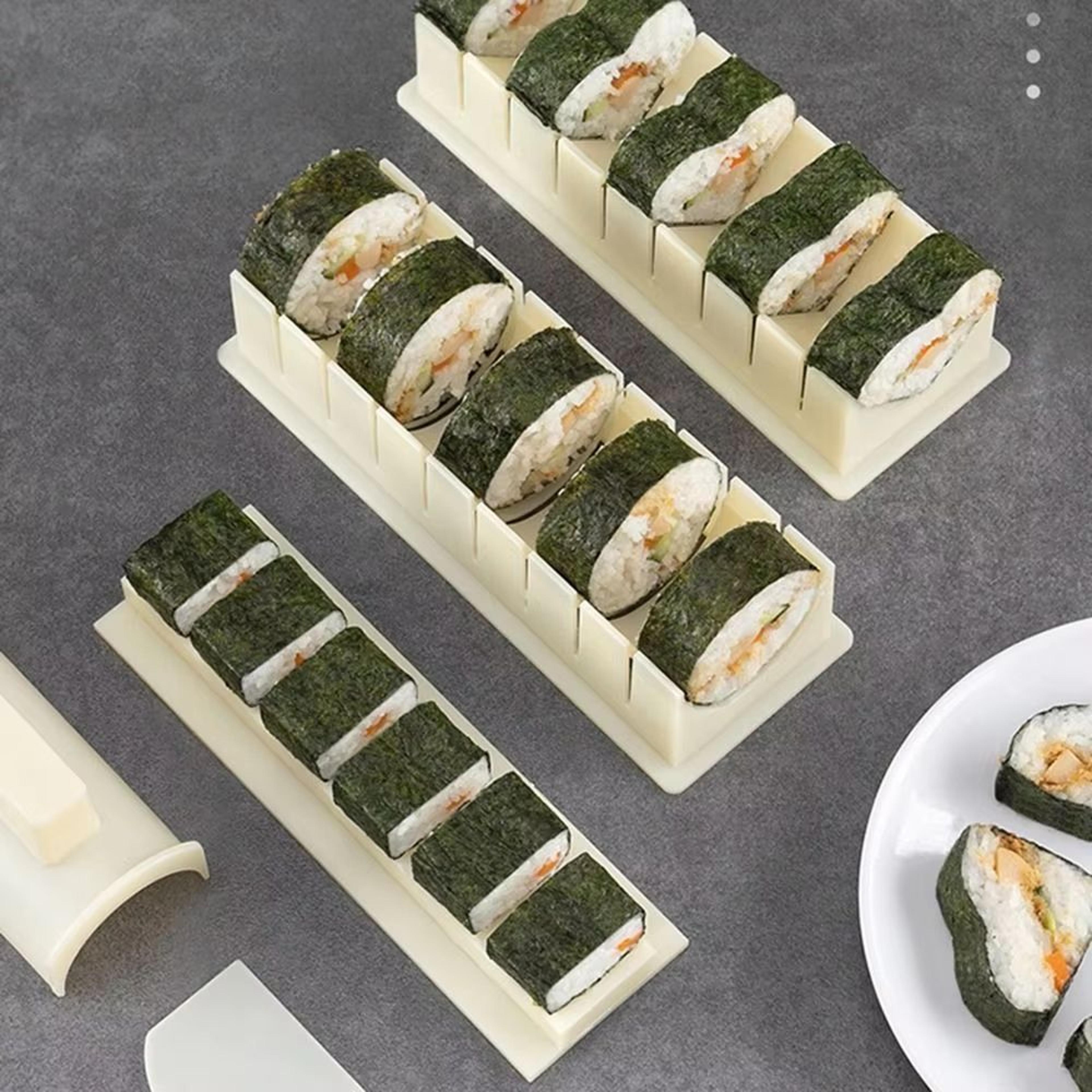 3pcs Sushi Maker Kit Kimbap Roll Molds Round Square Heart Easy DIY Sushi Rolling Mold Tools For Hom 1