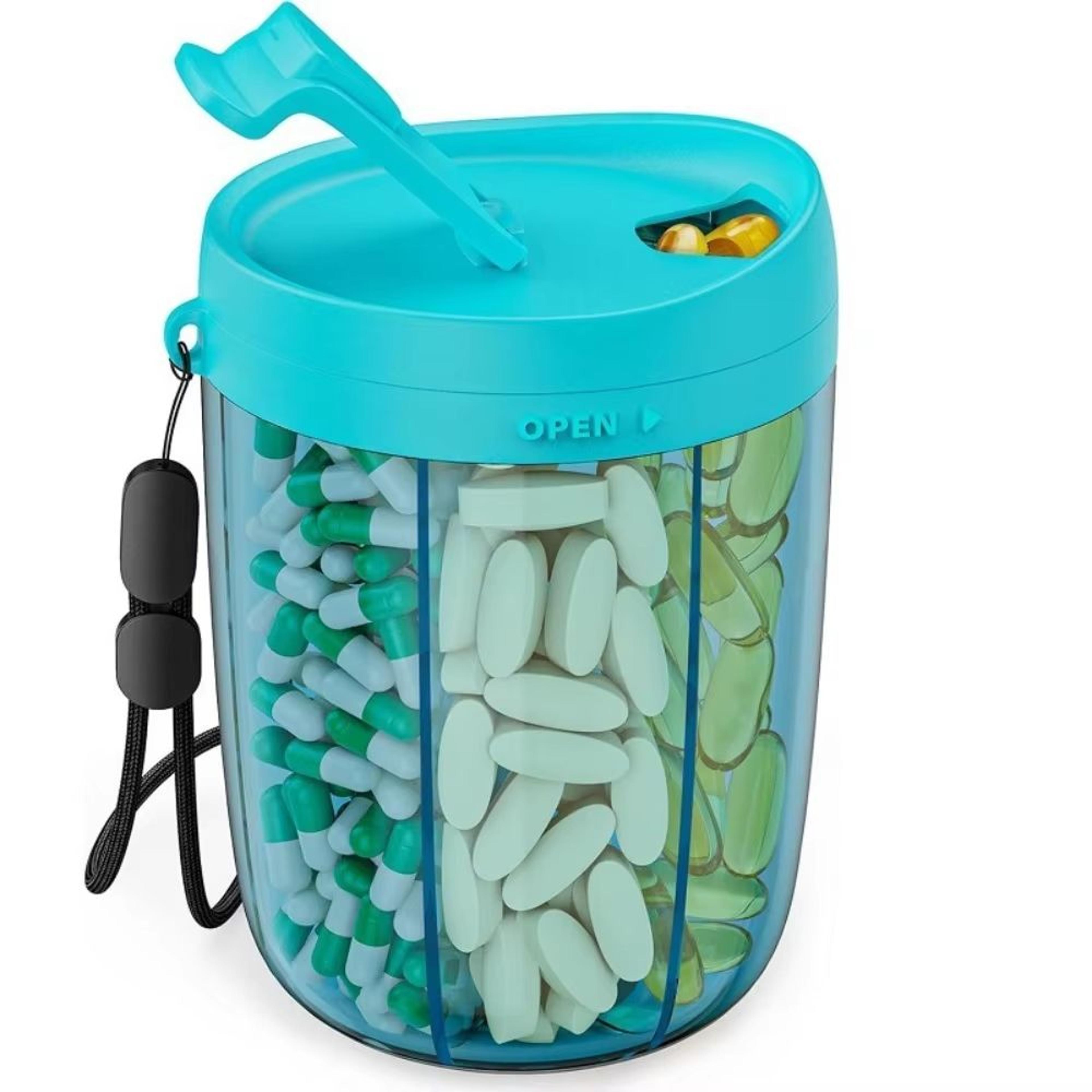 6Compartment Pill Organizer With Wide Opening BPAFree AntiMix Pill Dispenser For Vitamins And Daily 7