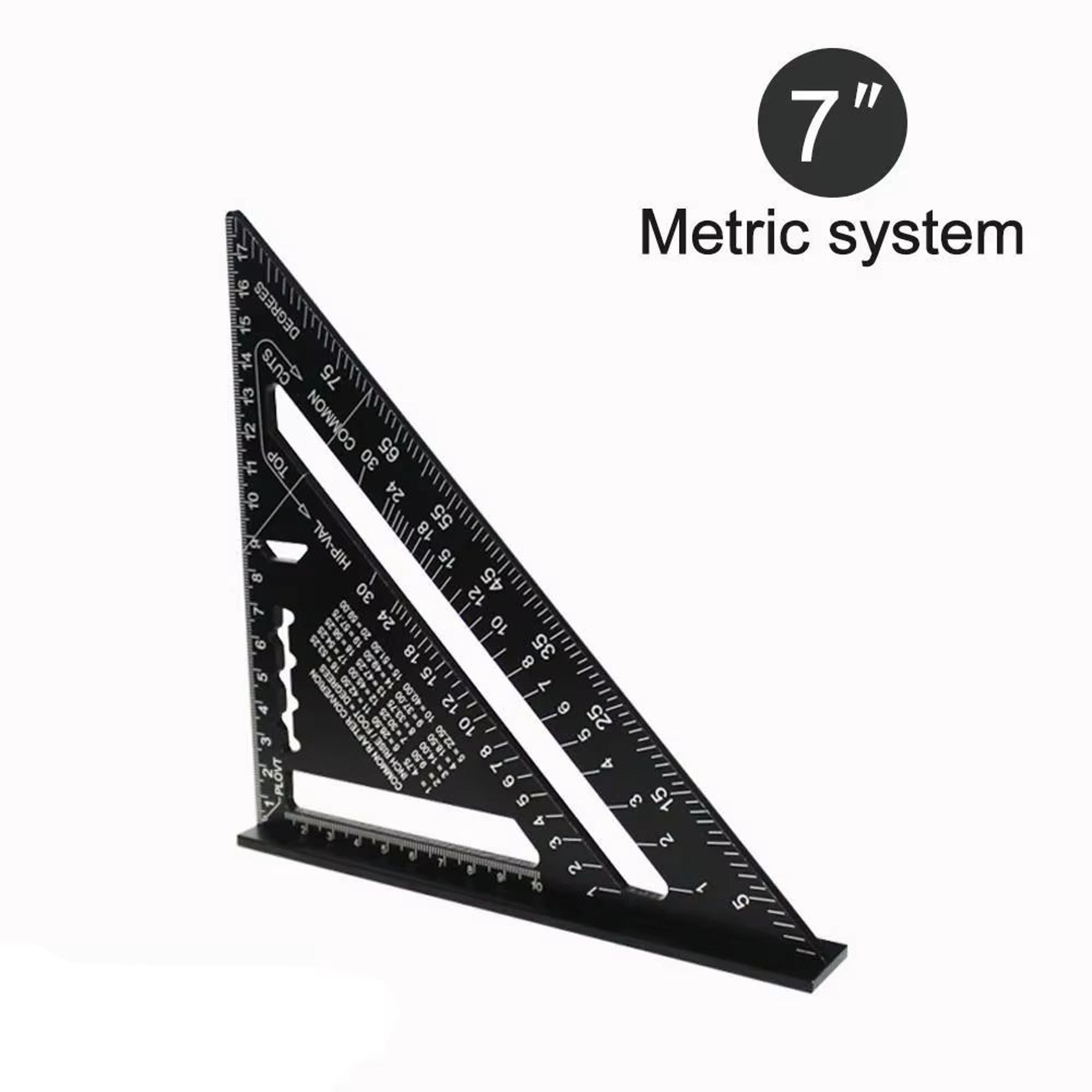 7inch Aluminium Triangle Ruler Carpenter Speed Square With Inch And Metric Scales For Woodworking A 7