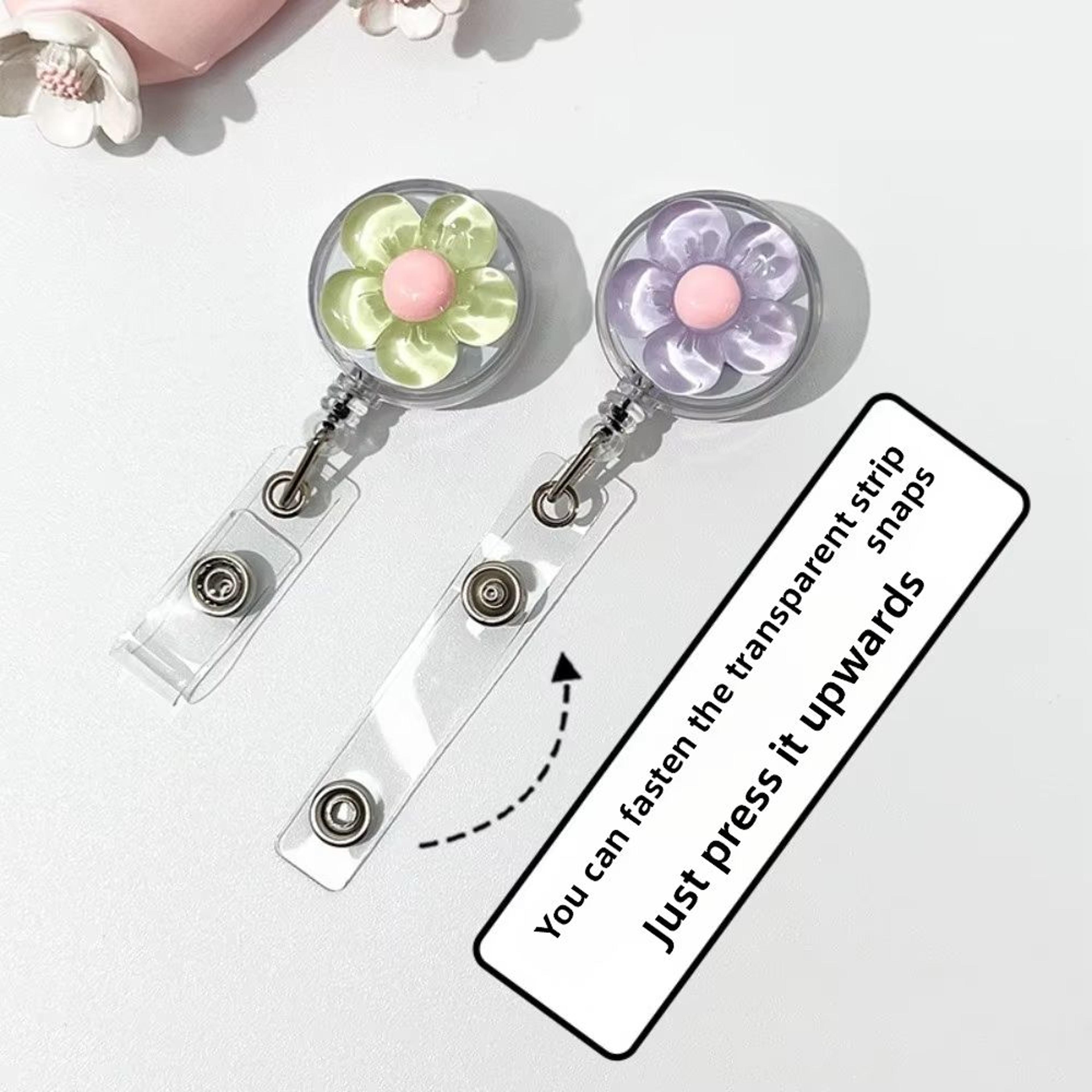 FloraClip Transparent Floral Retractable Badge Reel For ID Cards And Badges 1