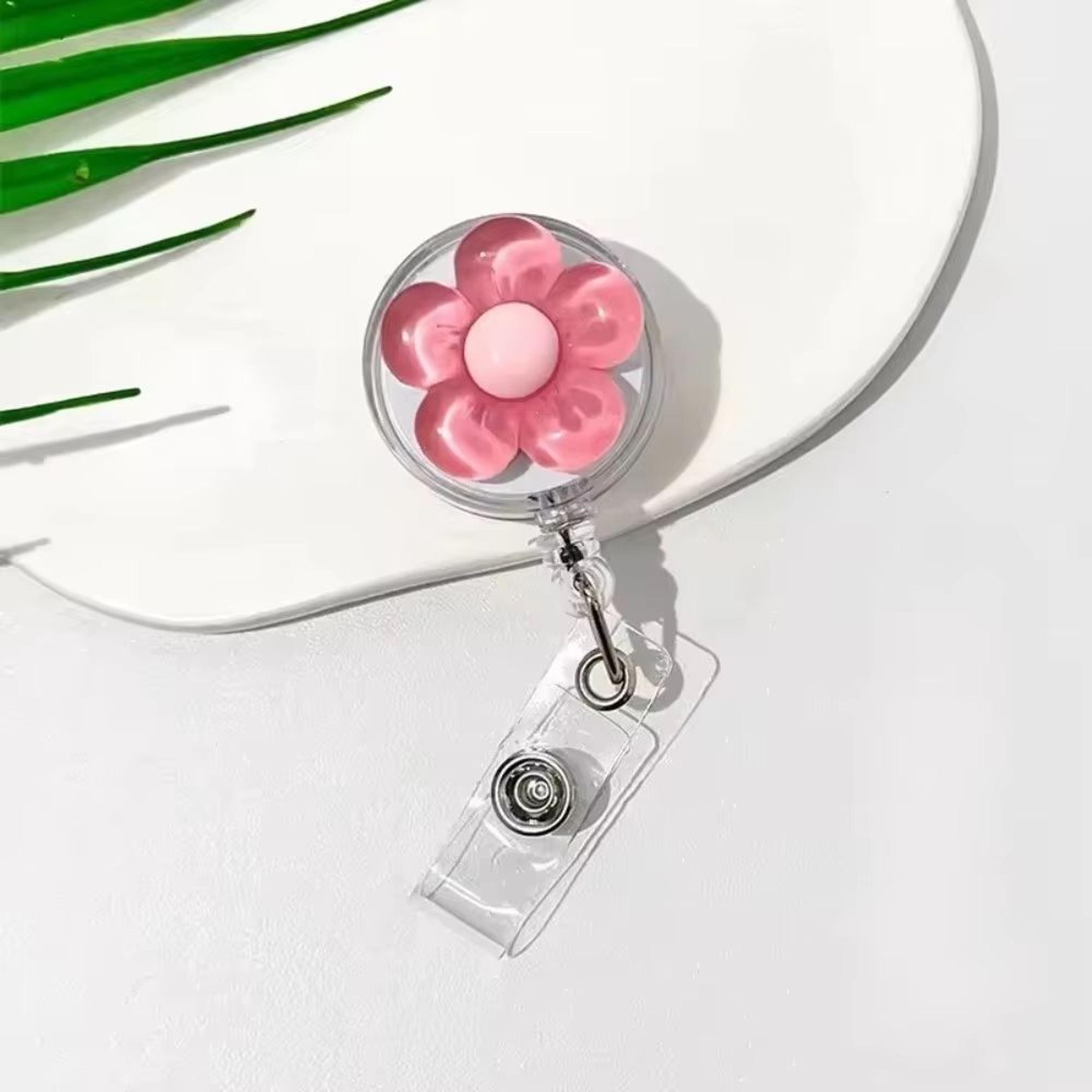 FloraClip Transparent Floral Retractable Badge Reel For ID Cards And Badges 2