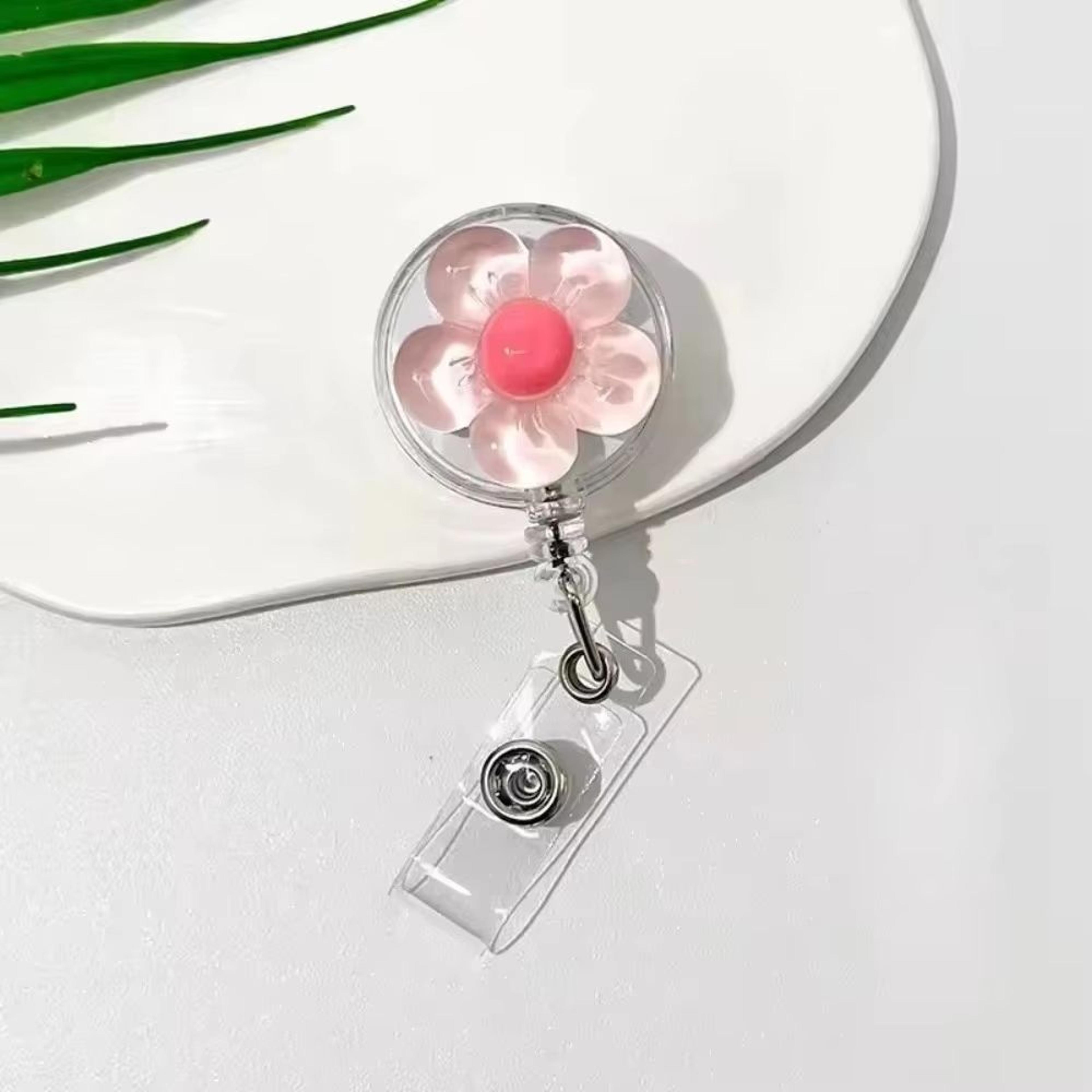 FloraClip Transparent Floral Retractable Badge Reel For ID Cards And Badges 8