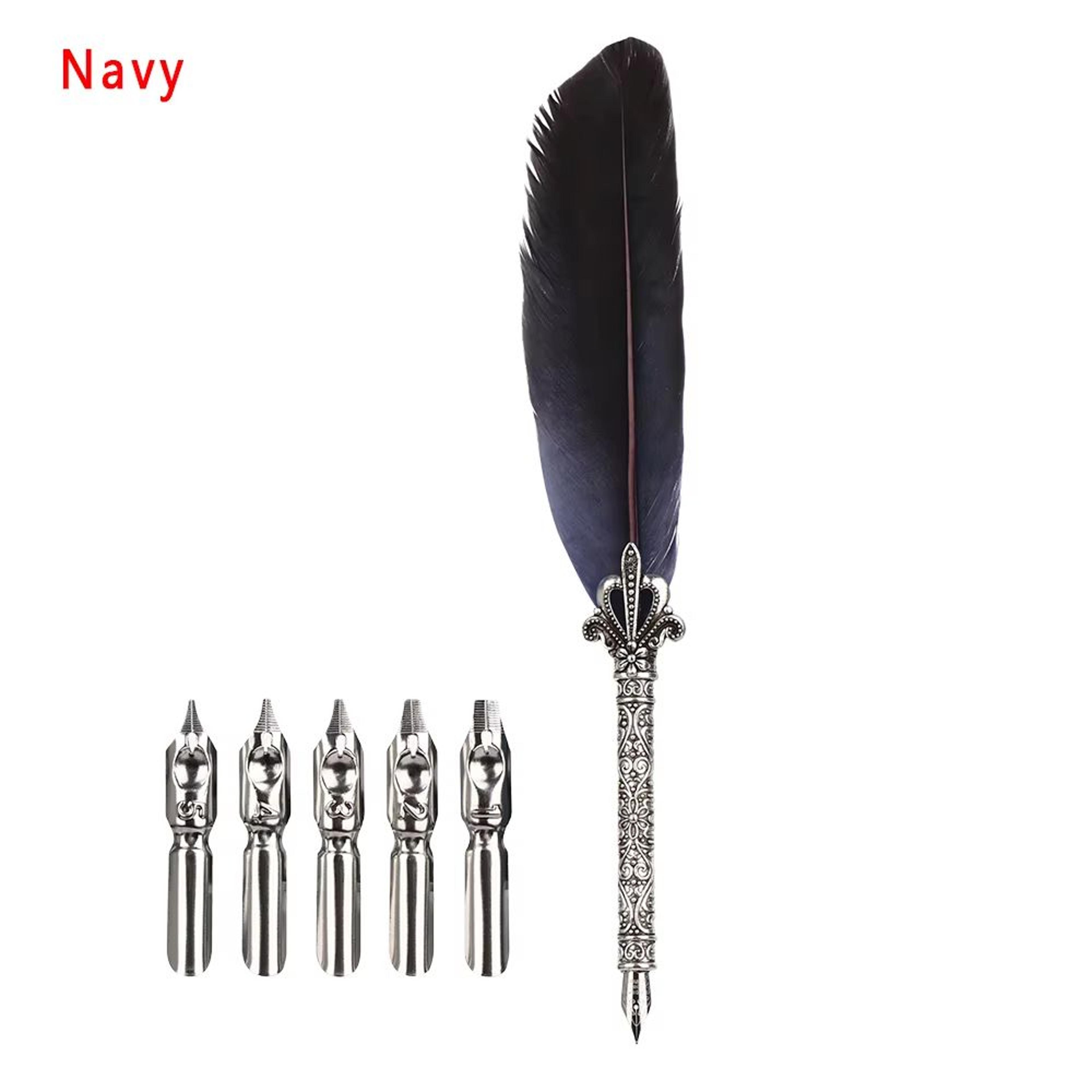 Vintage English Calligraphy Feather Quill Pen Writing Set 15