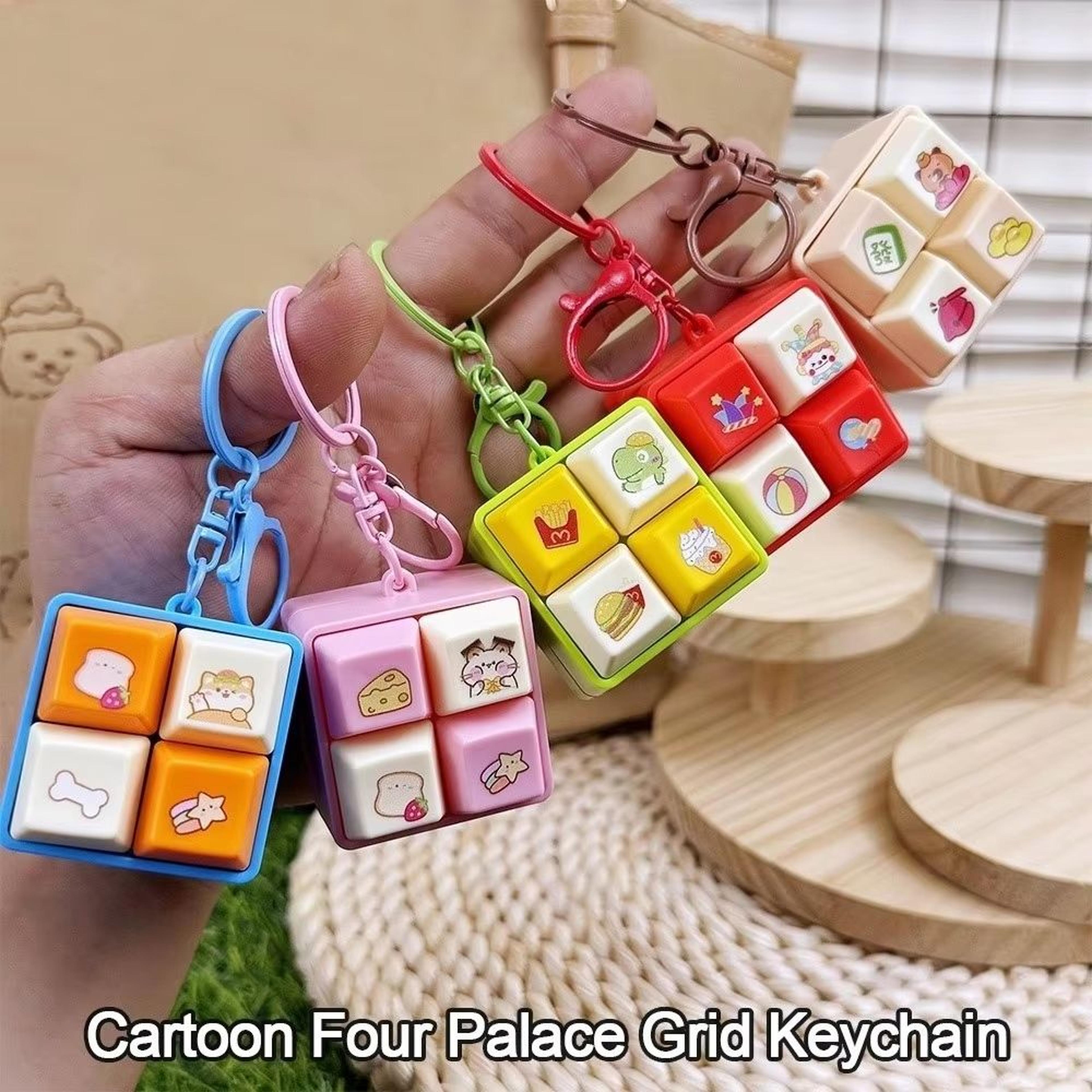Fun Cartoon Squeeze Music FourSquare Merit Button Keychain 1