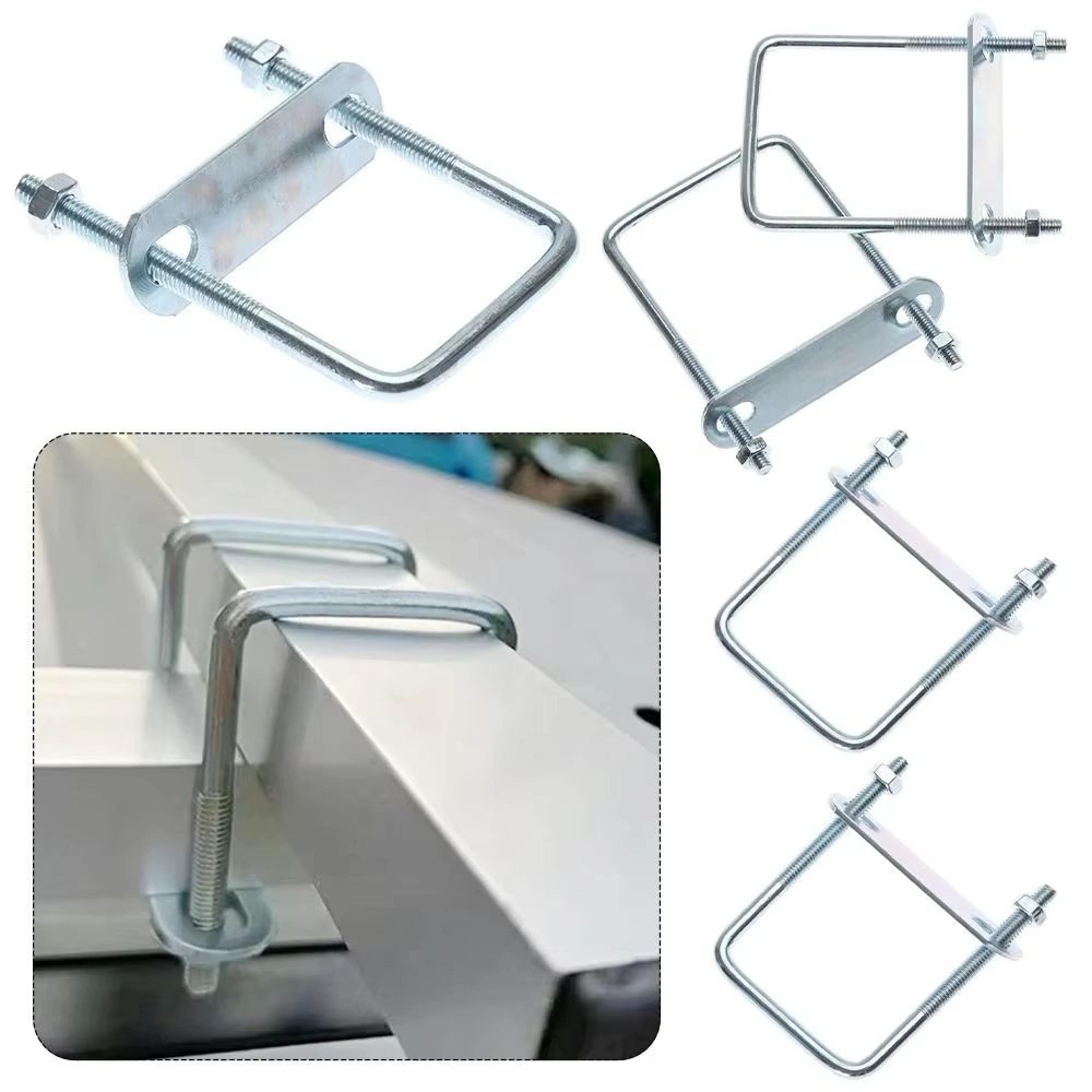 2 Sets M6 Iron Square UBolt RightAngle Screw Clamp With Baffle 1