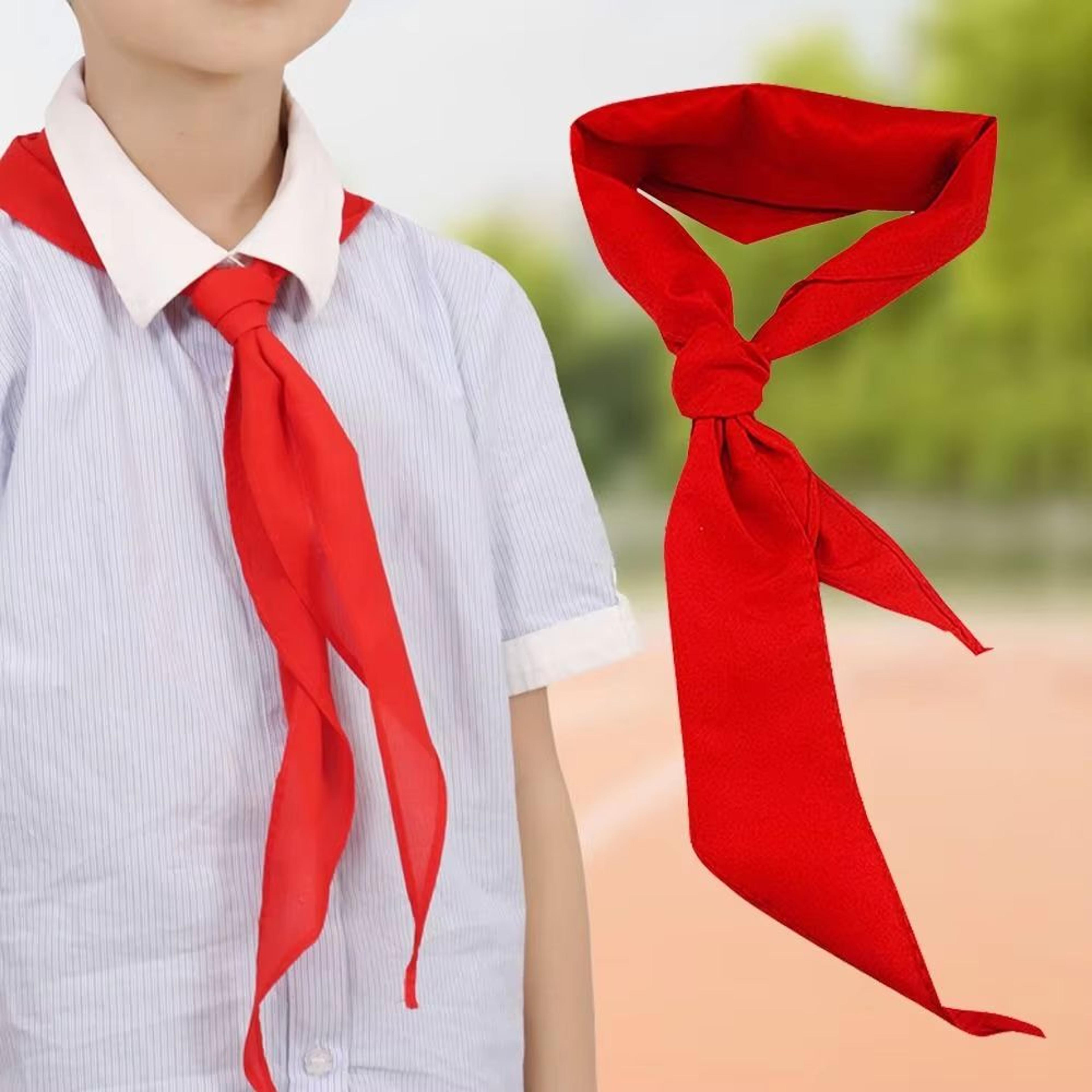 Red Triangle Cotton Youth Scarf 4724in Traditional School  Ceremony Neckerchief 2