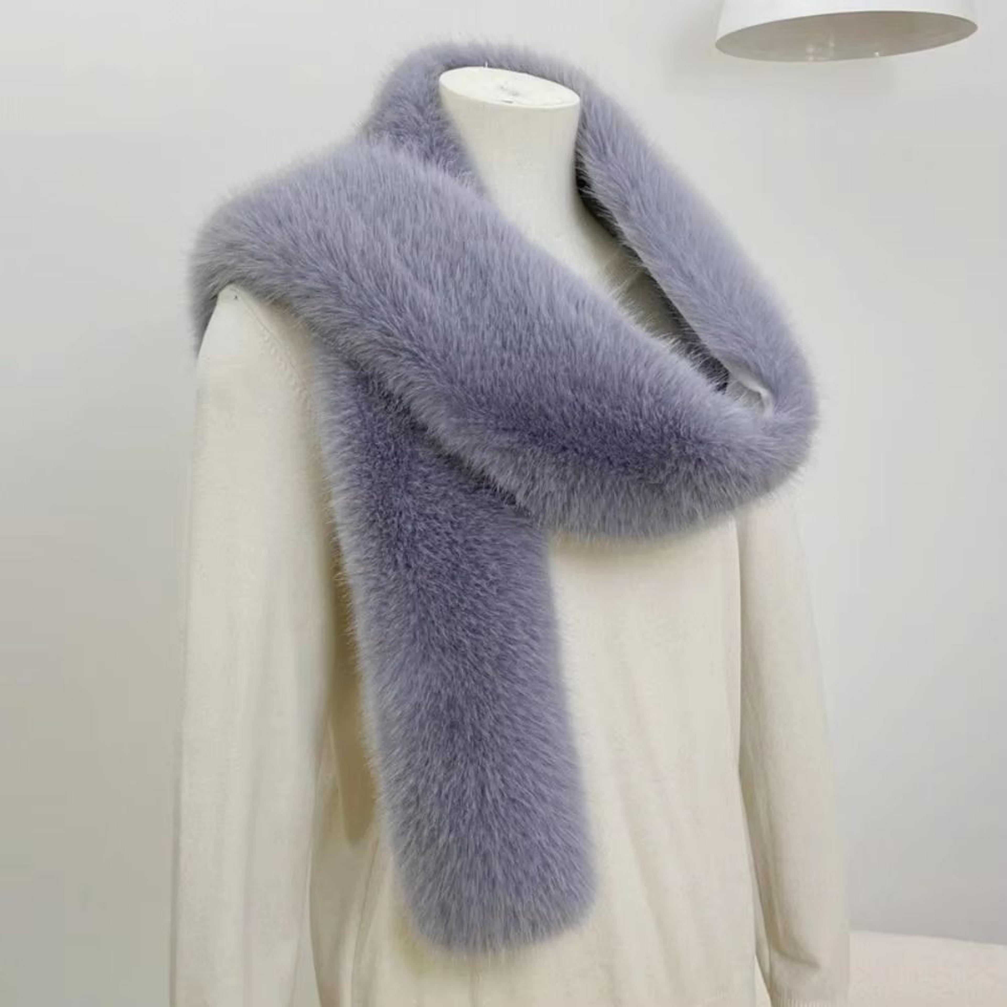 Luxury Plush Fake Fur Long Scarf 7087in Soft Winter Wrap  Shawl 3
