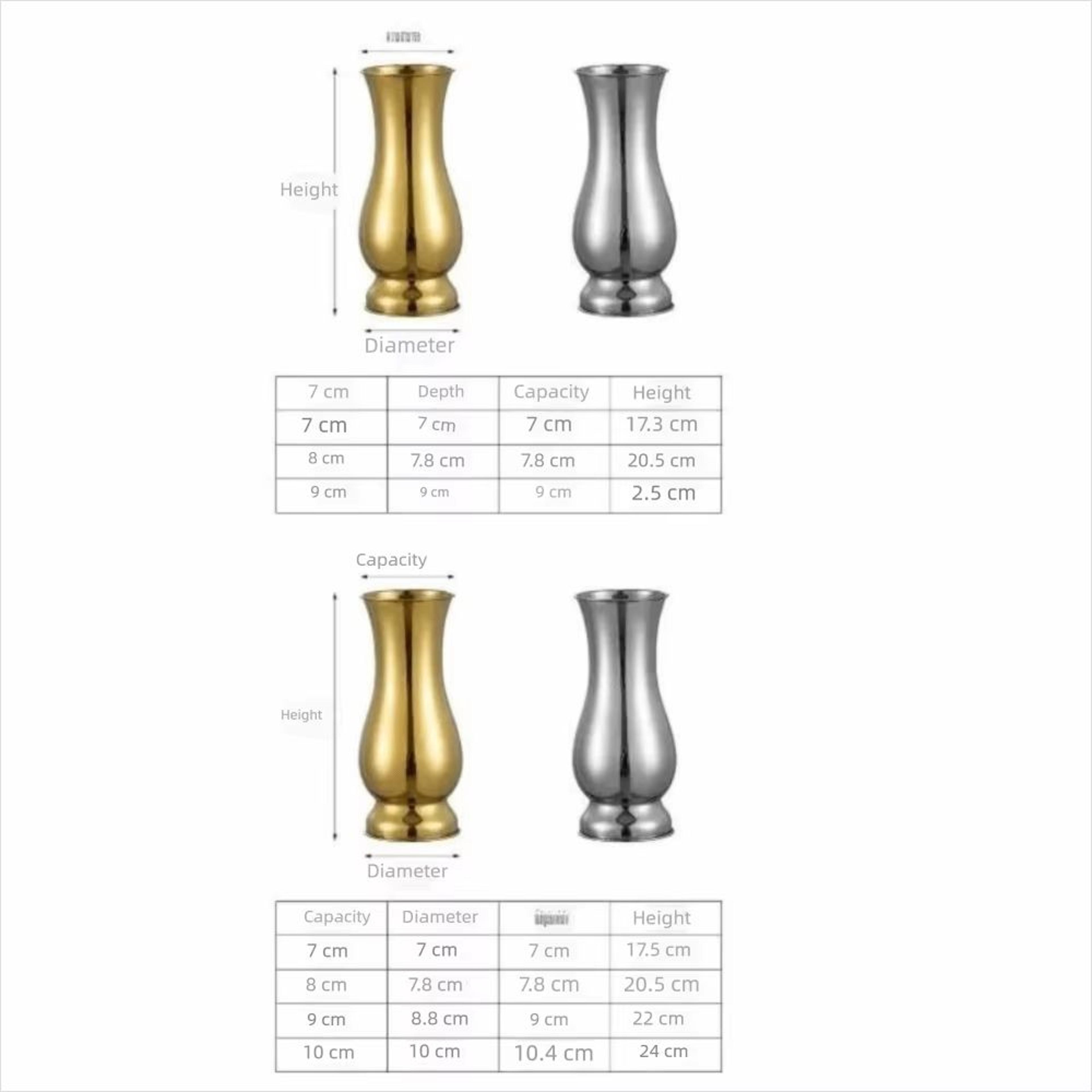 Golden Stainless Steel Flower Vase Decorative Centerpiece For Home  Garden 5