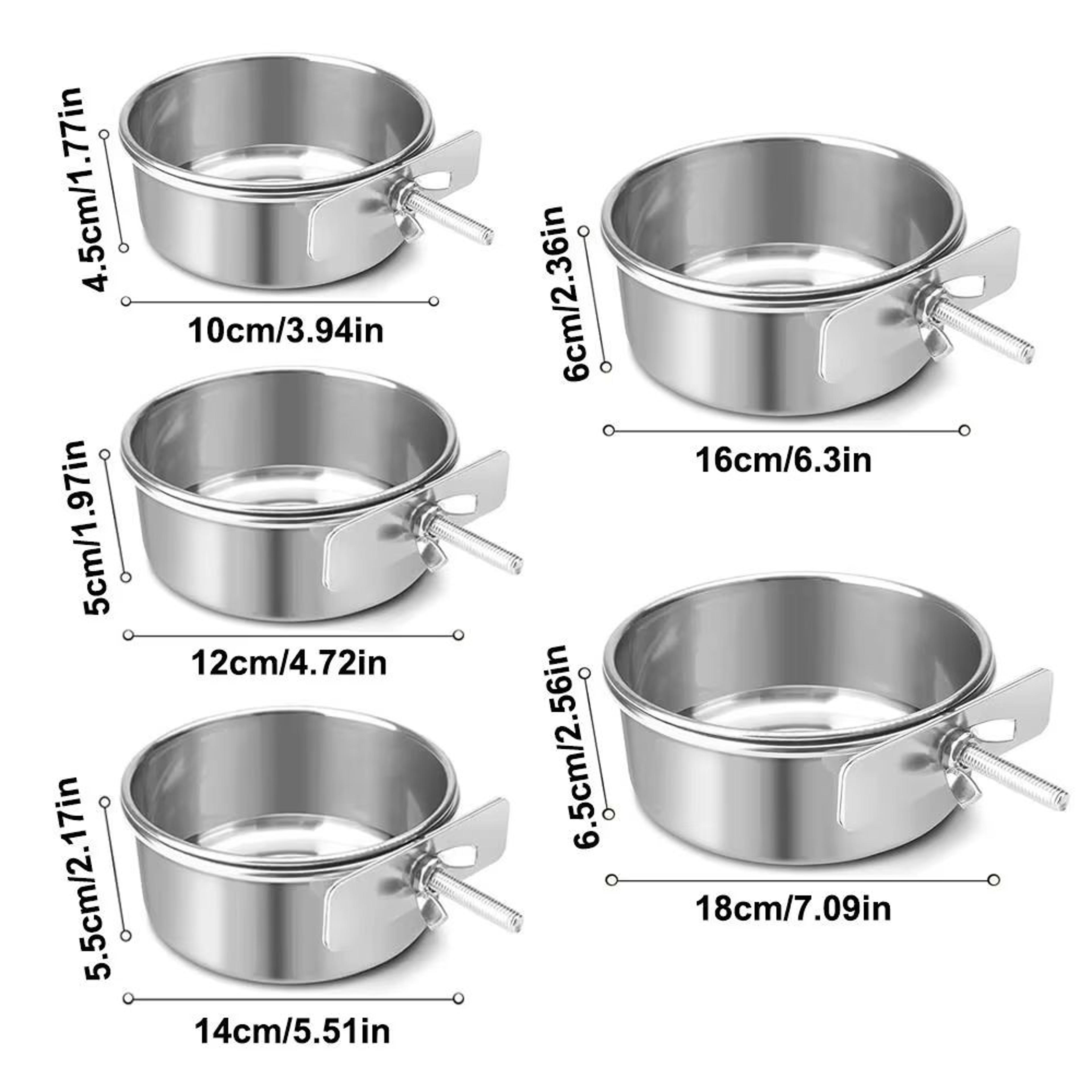Stainless Steel Hanging Pet Bowls 2Pack Cage Feeder For Dogs  Cats 5