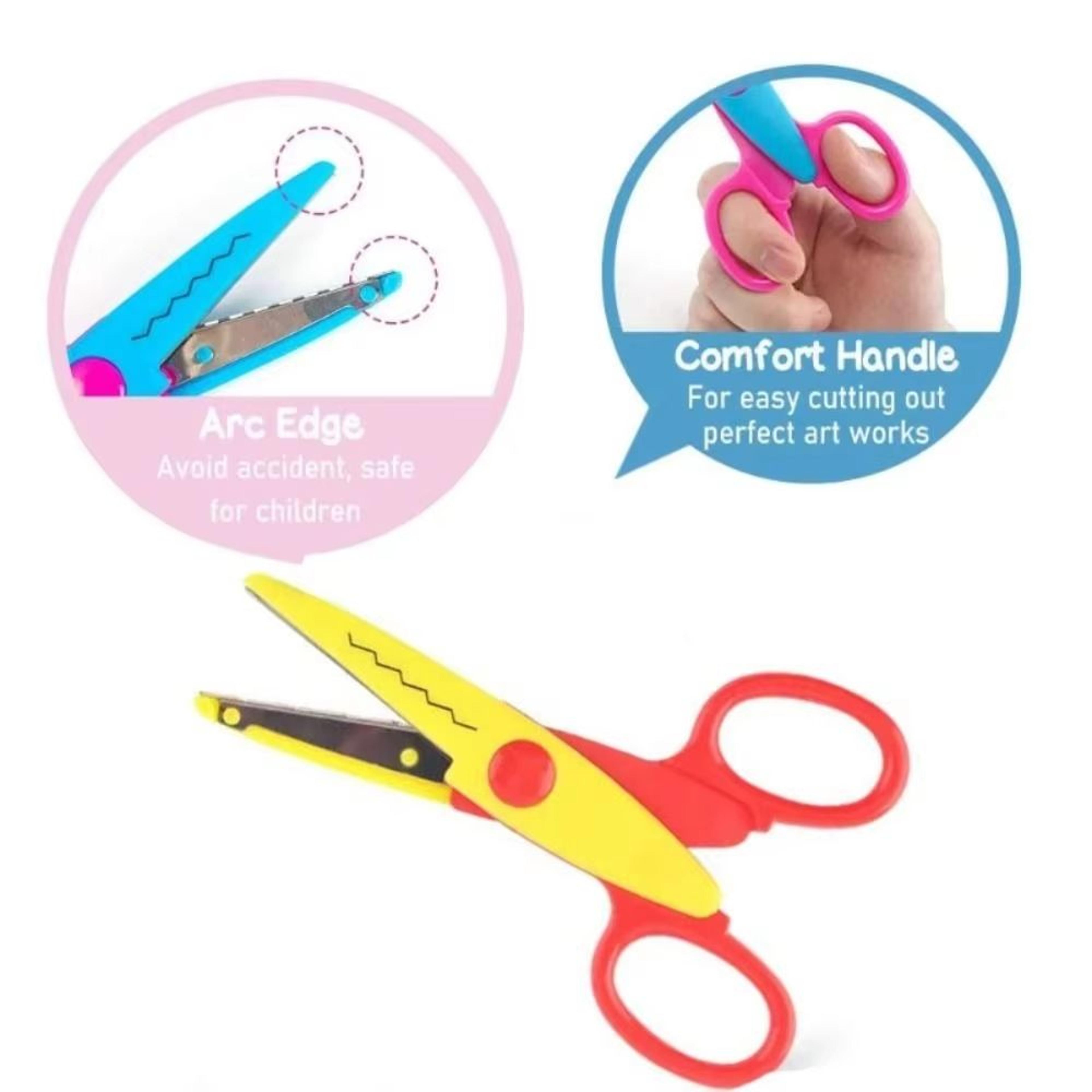 Color Lace DIY Scissors 67in Comfortable Grip Wavy Pattern Art  Safety Scissors 4