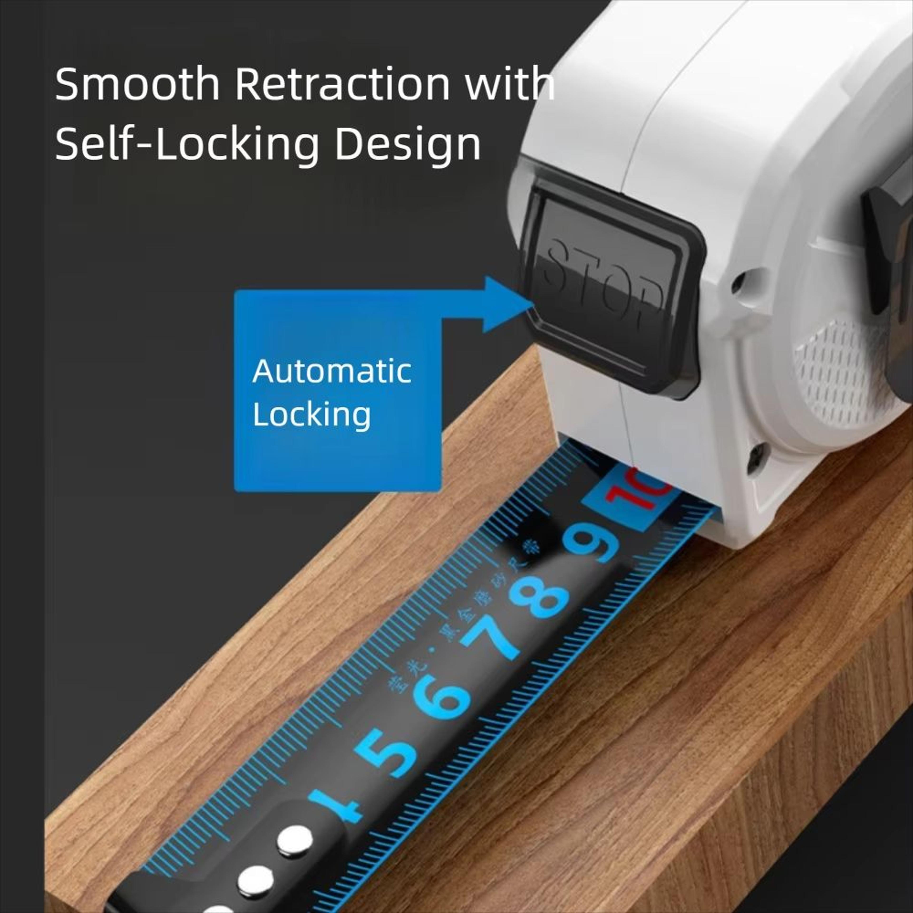 Blue Portable Tape Measure 98164246328ft WearResistant Auto Lock Measuring Ruler 1