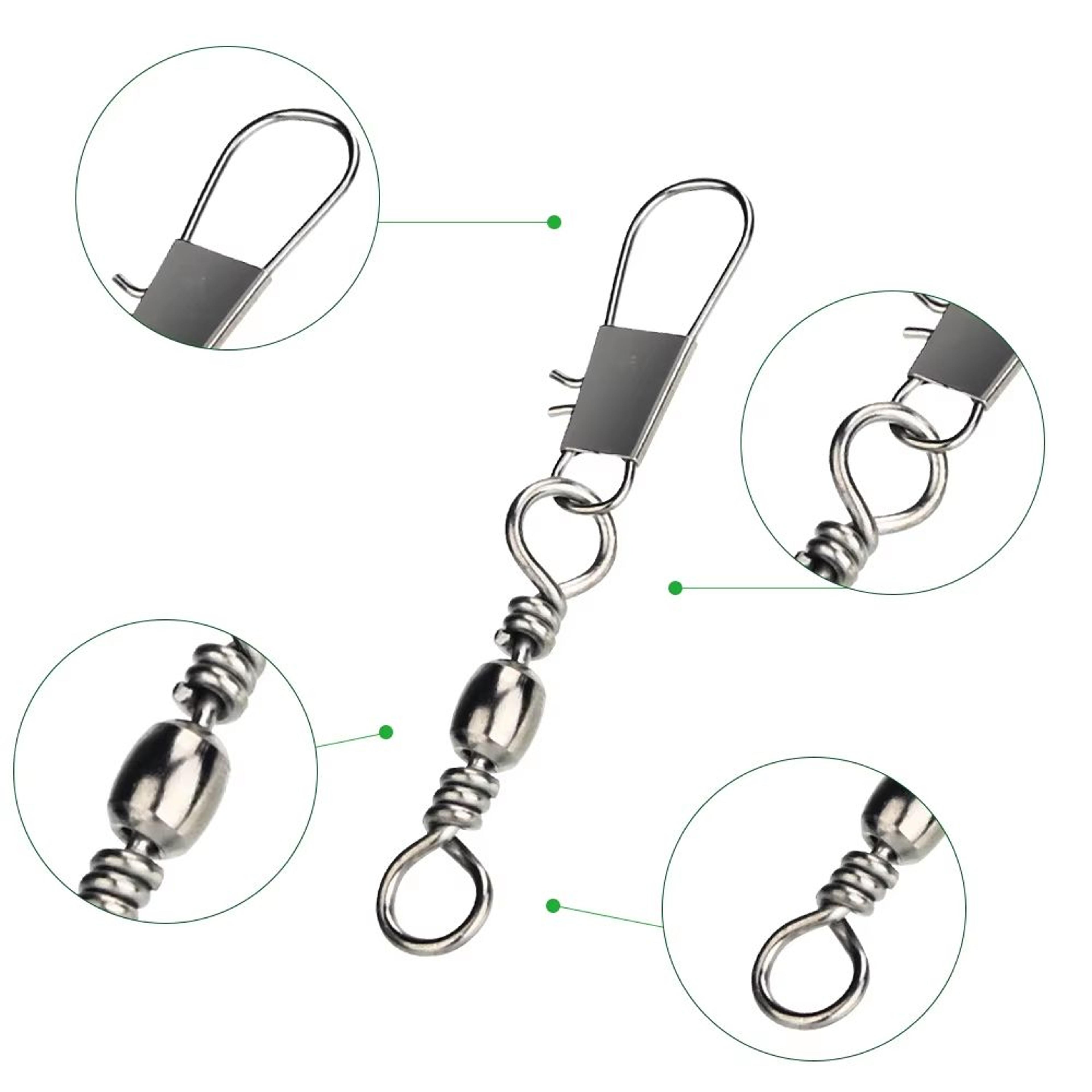 Carbon Steel Pike Fishing Barrel Bearing Rolling Swivel And Pin Connector Set 20100pcs 2
