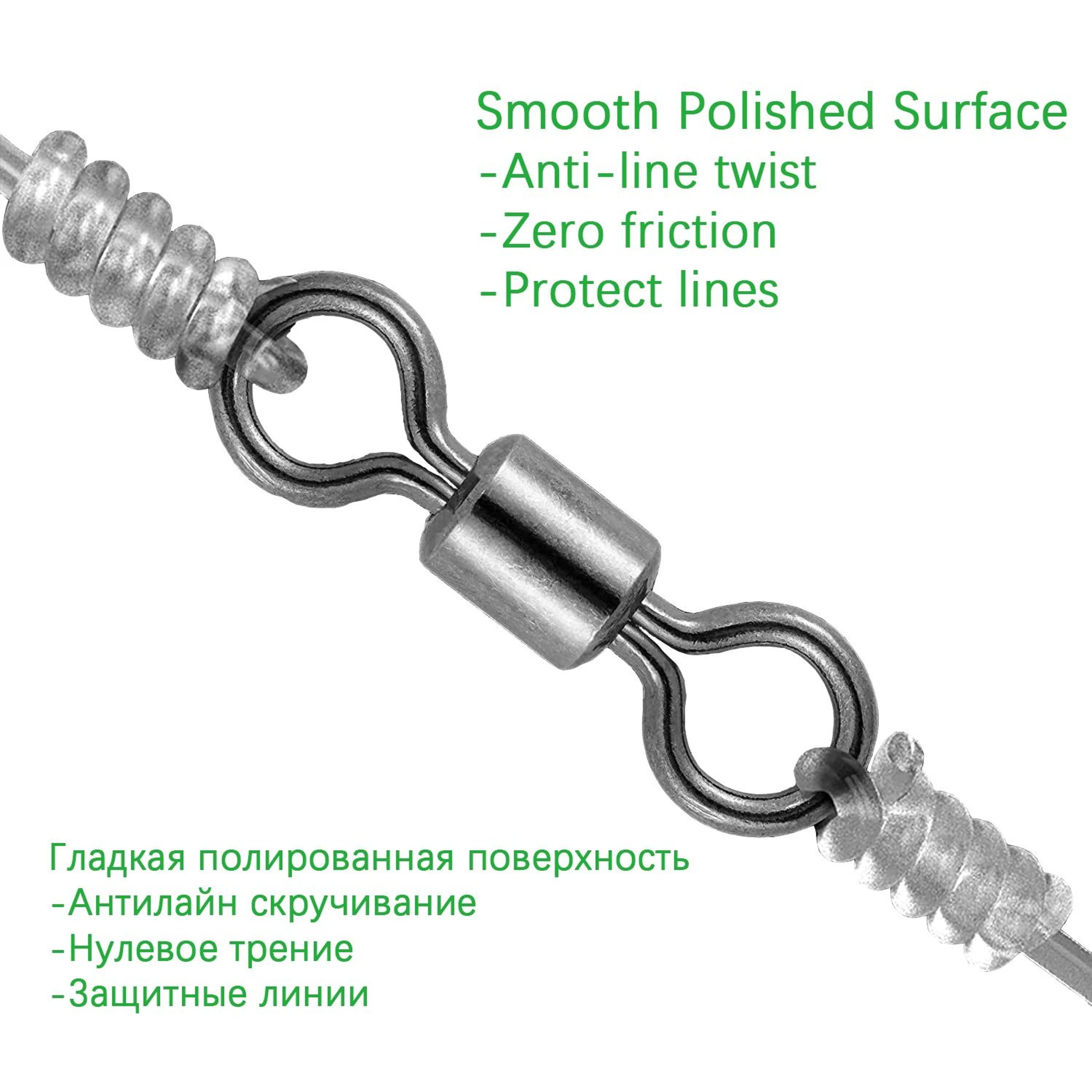 100Piece Stainless Steel Rolling Fishing Swivels And Ring Connectors Set 4