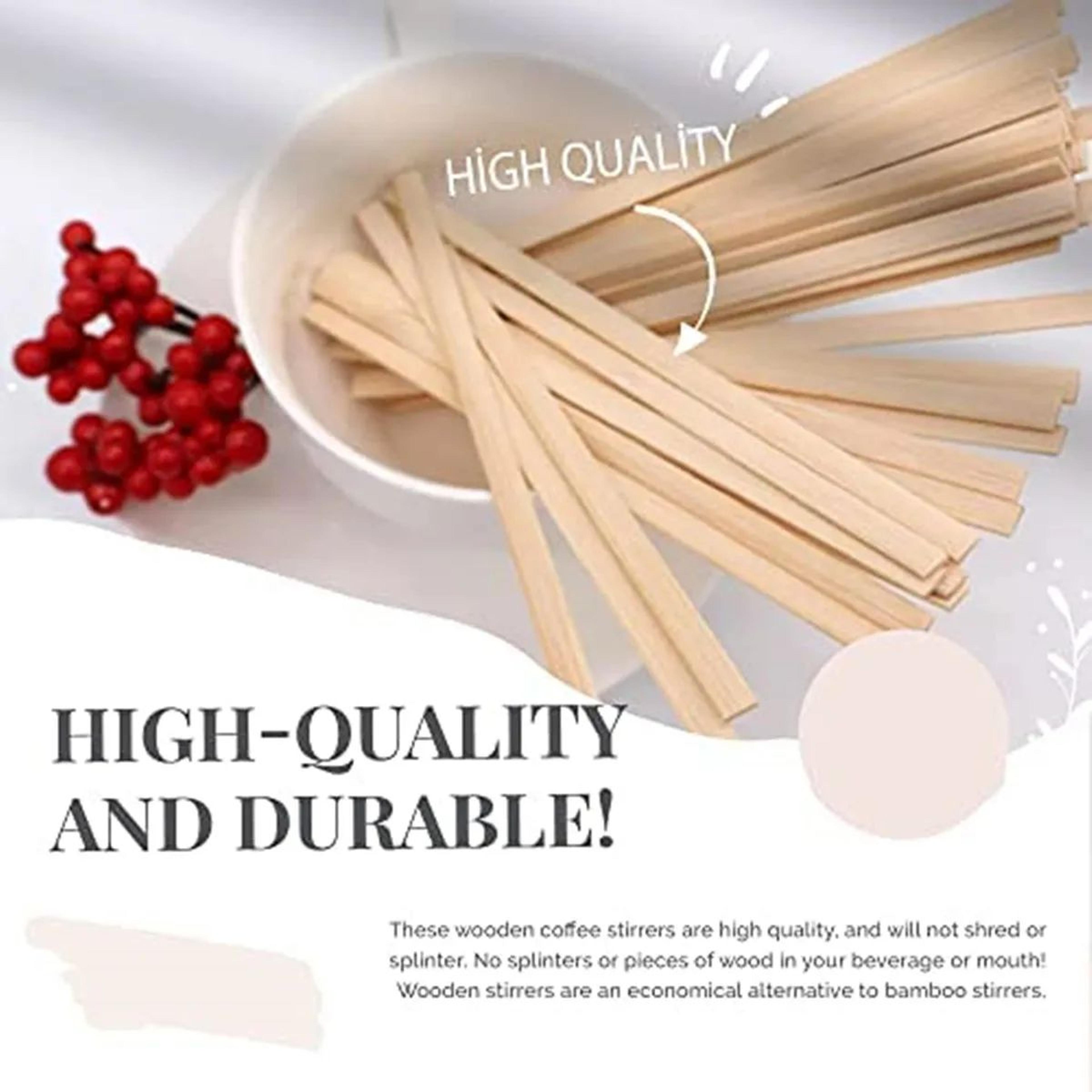 100Piece Wooden Coffee Stir Sticks Disposable Beverage Stirrers 1