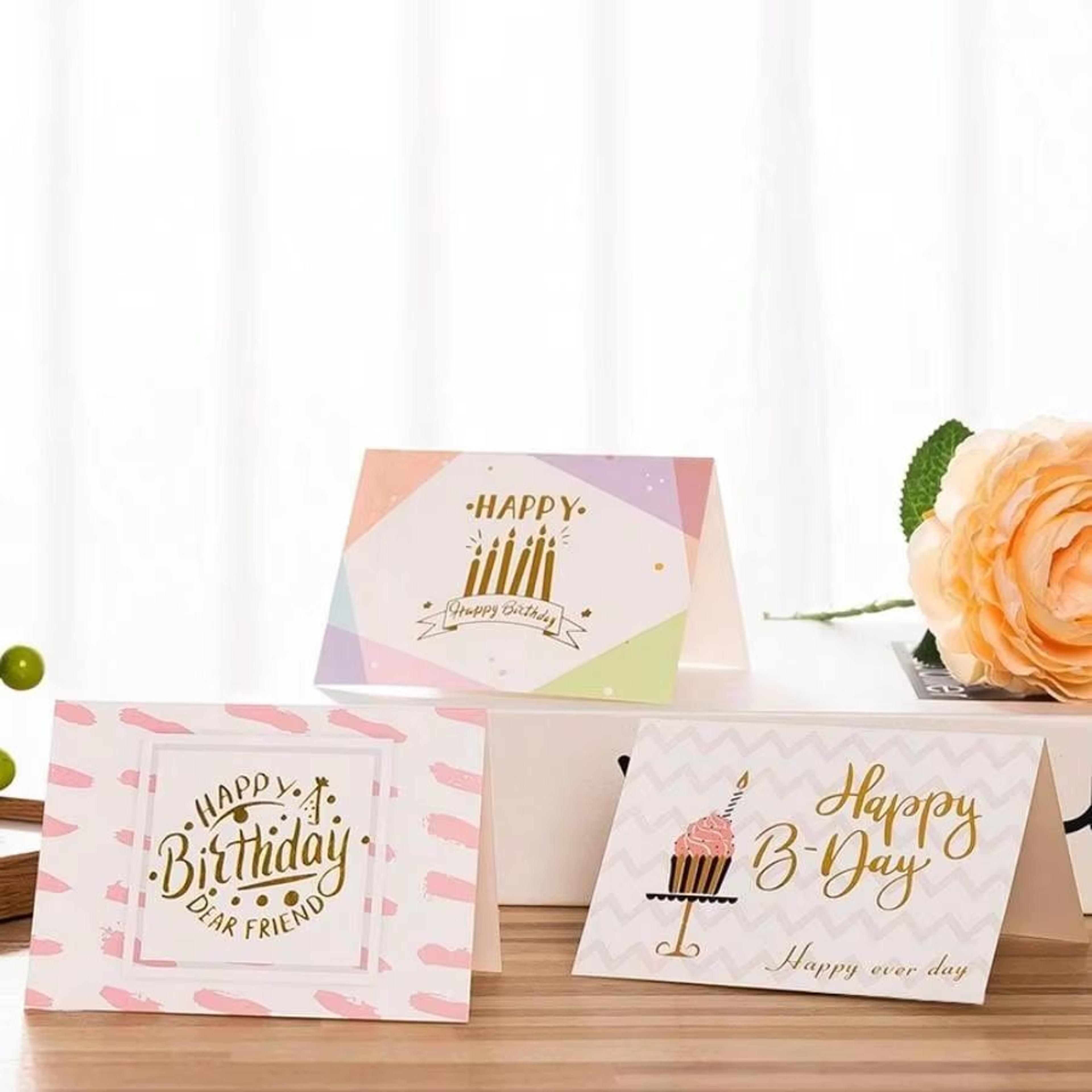 10Piece Happy Birthday Greeting Cards Random Styles Folded Party Message Cards 2
