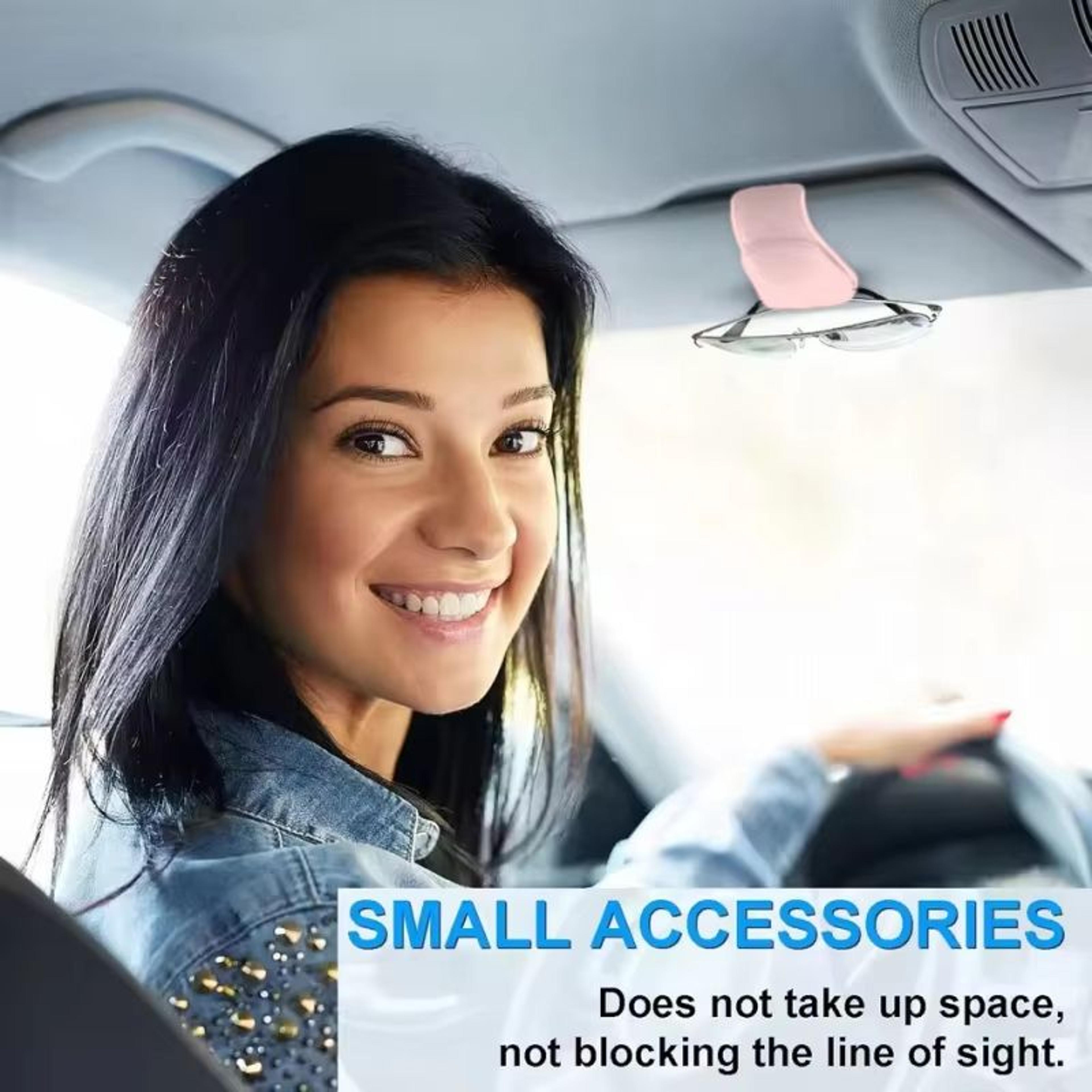 PU Leather Car Visor Clip Sunglasses And Card Organizer 2