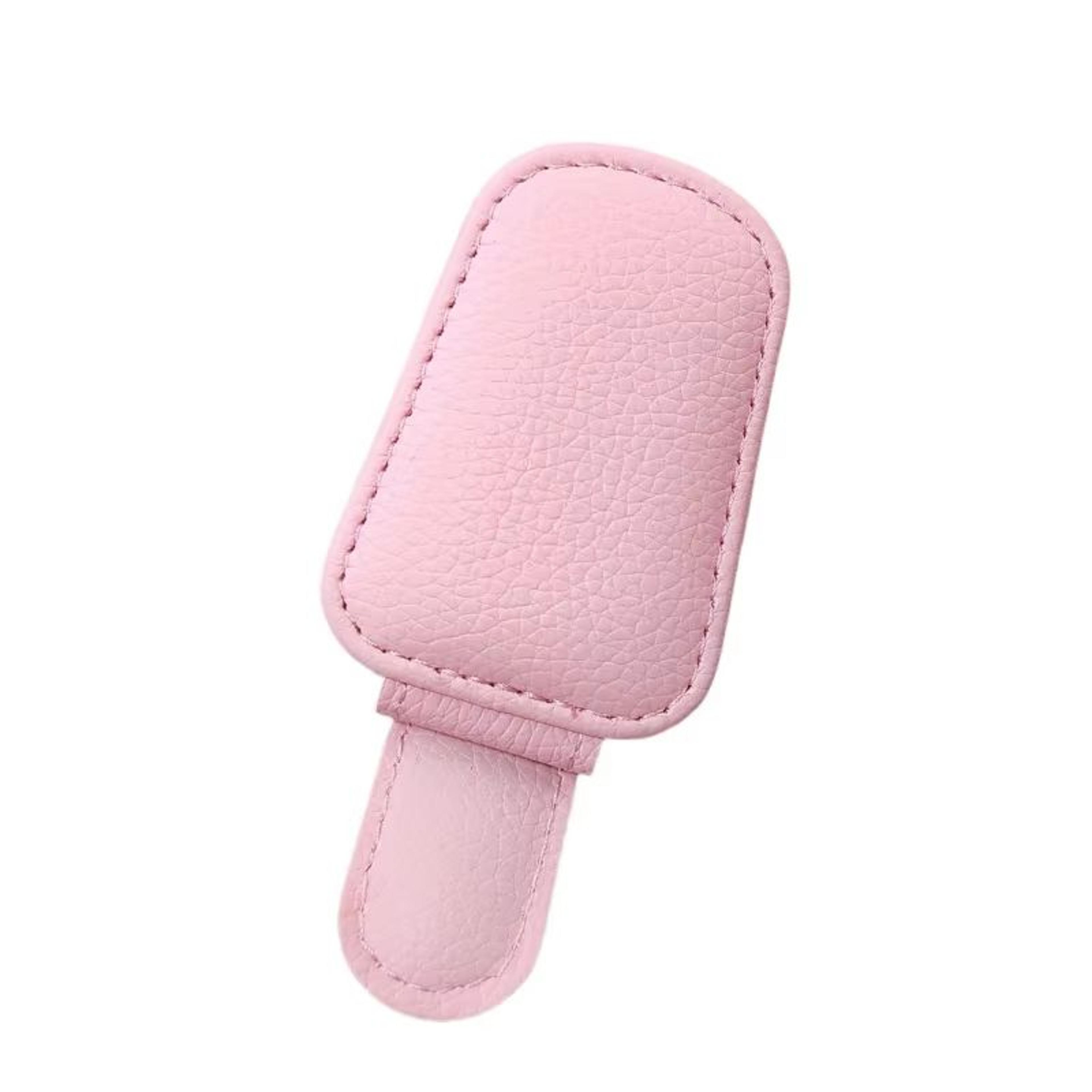 PU Leather Car Visor Clip Sunglasses And Card Organizer 6