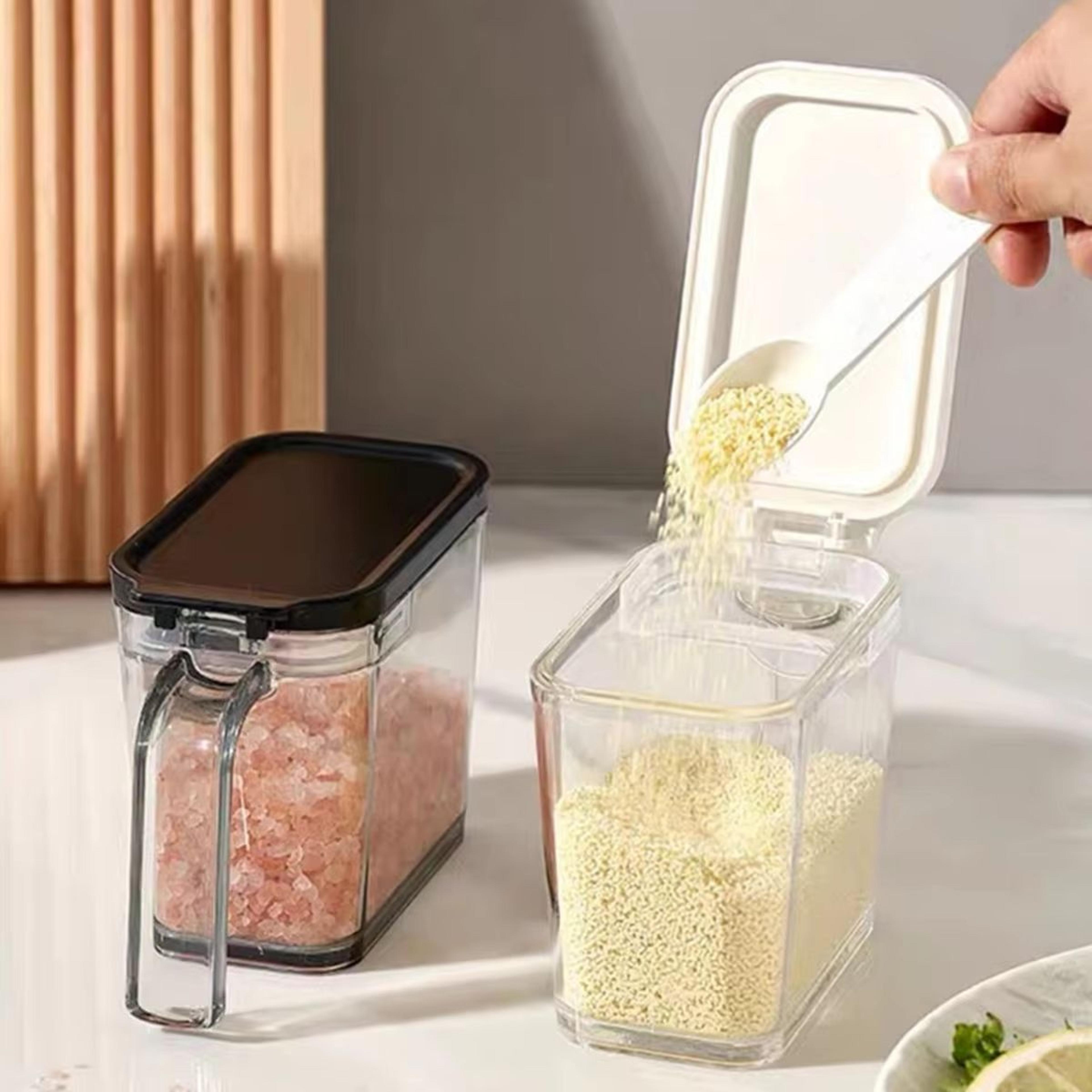 PopTop Sealed Seasoning Storage Box With Spoon For Kitchen Condiments 1