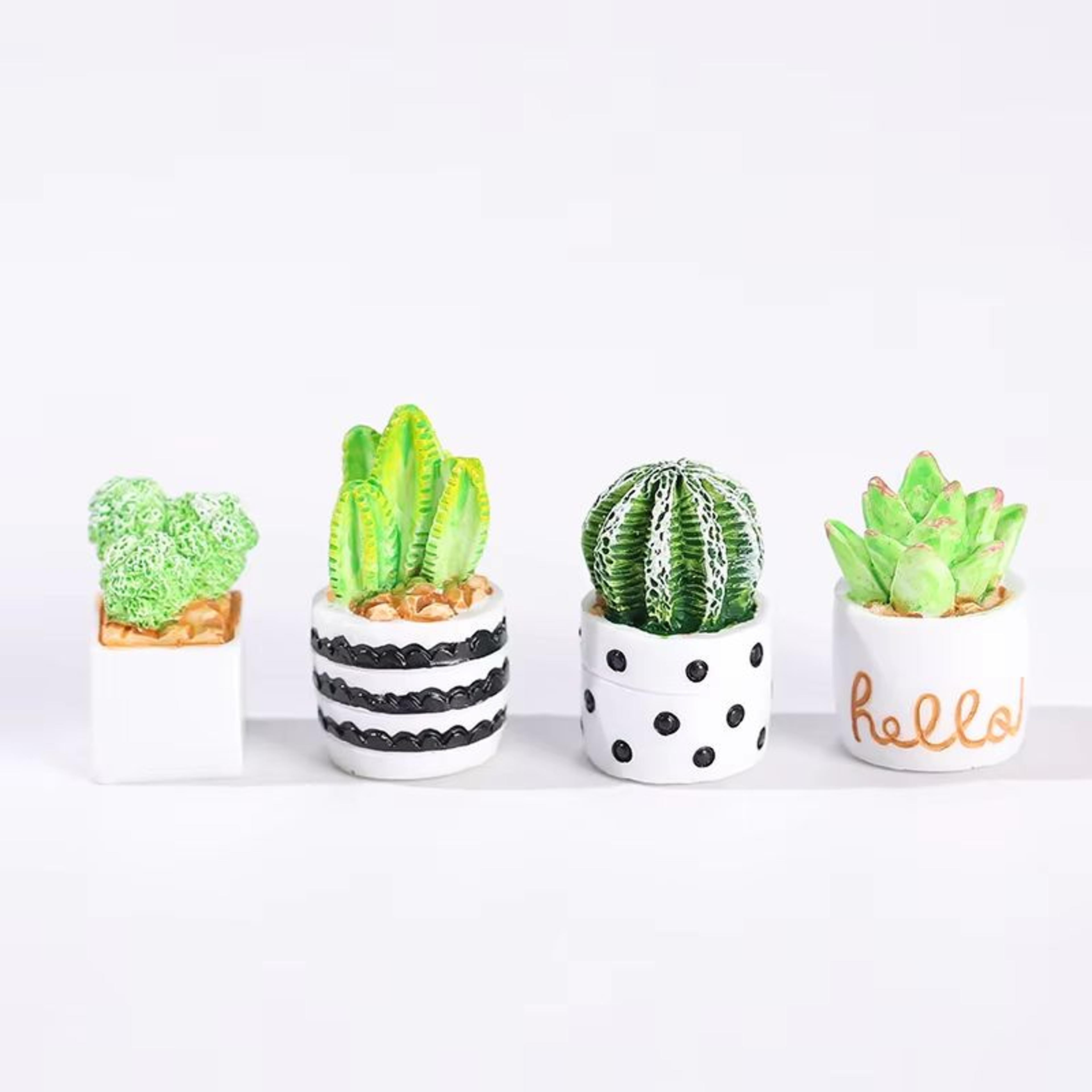 4pcs Mini Faux Succulent Potted Ornaments For Desktop DIY Decor 1