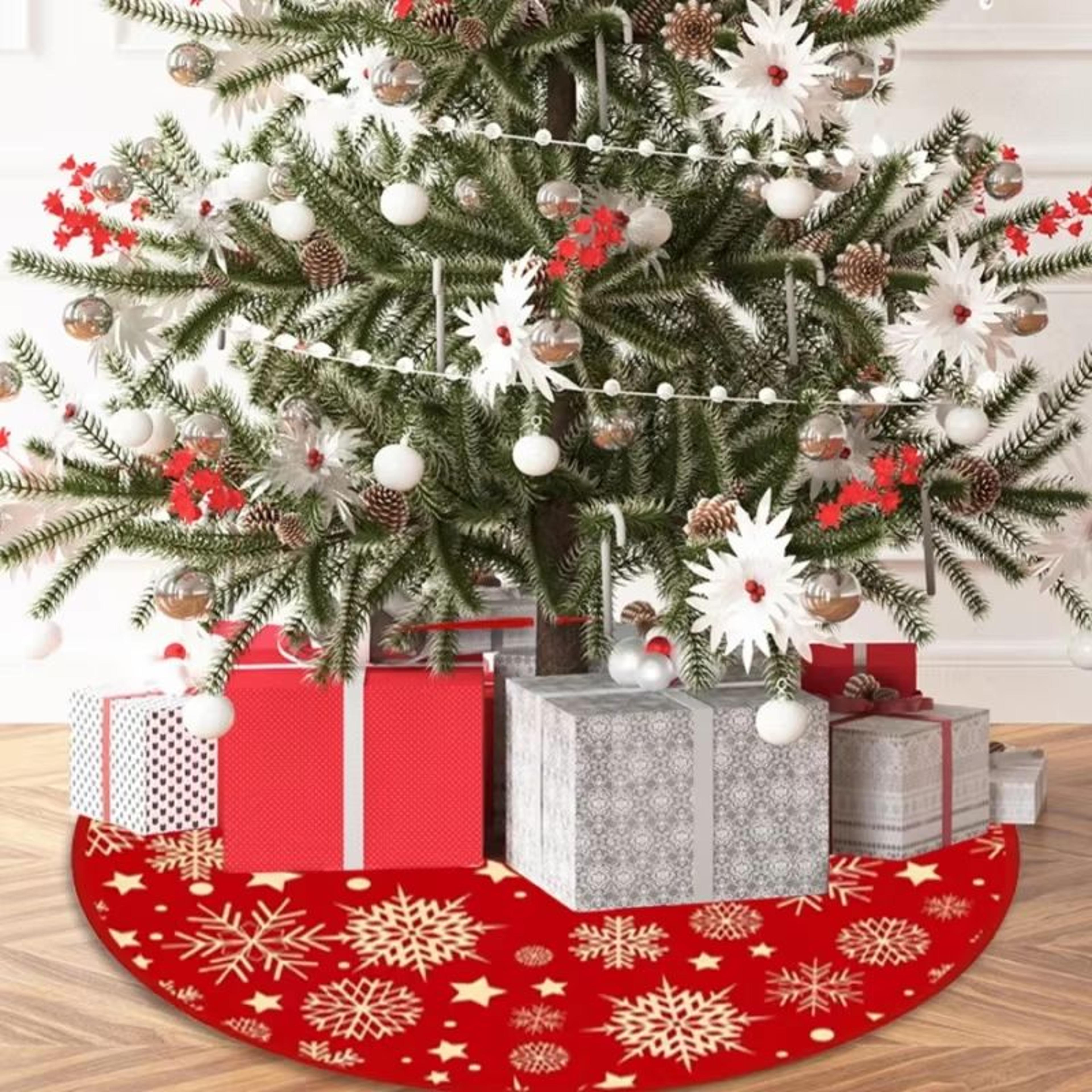 Festive Christmas Tree Skirt Base Mat For Holiday Decoration 2